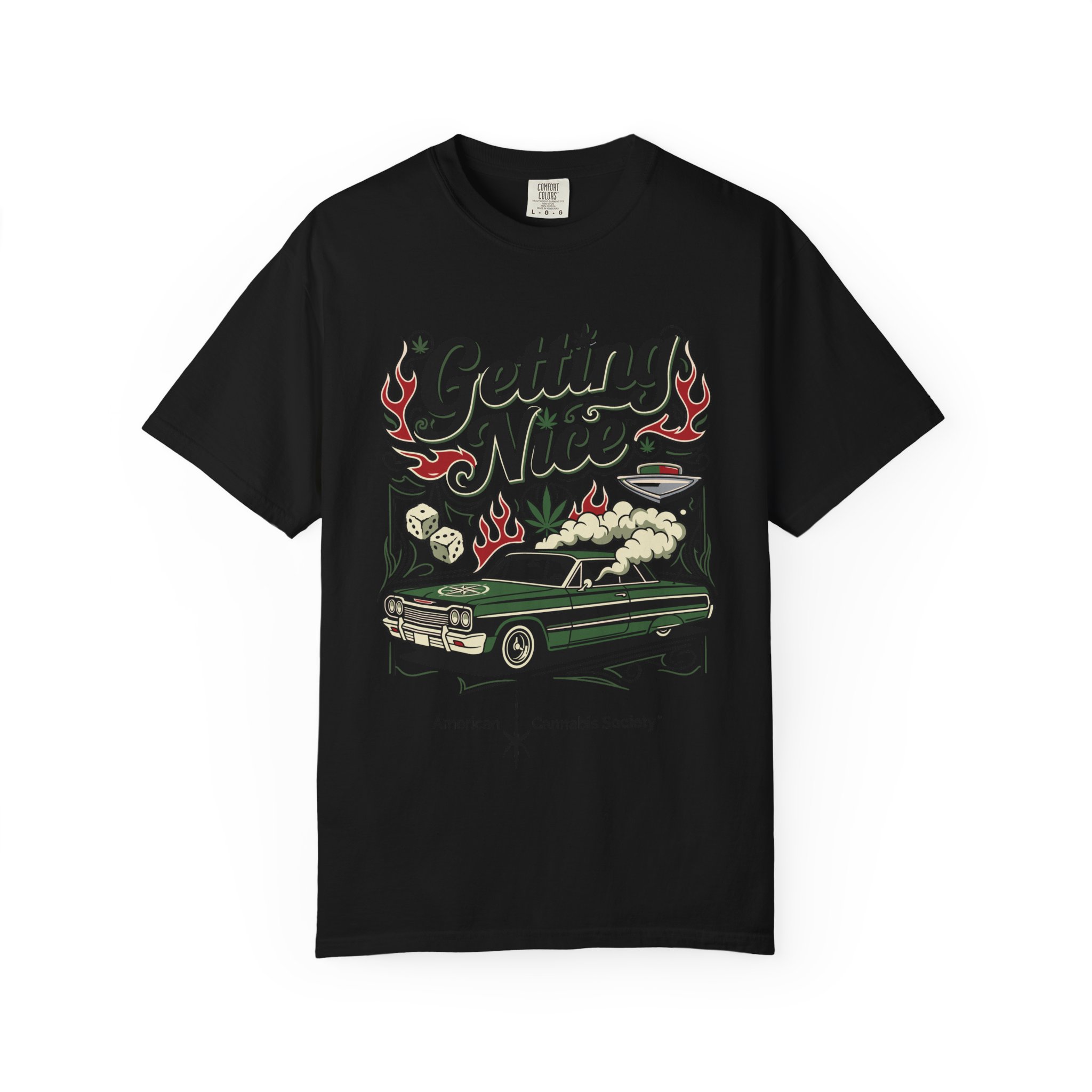 Getting Nice™ Lowrider T-Shirt — Cannabis Car Culture Graphic Tee - Image 49