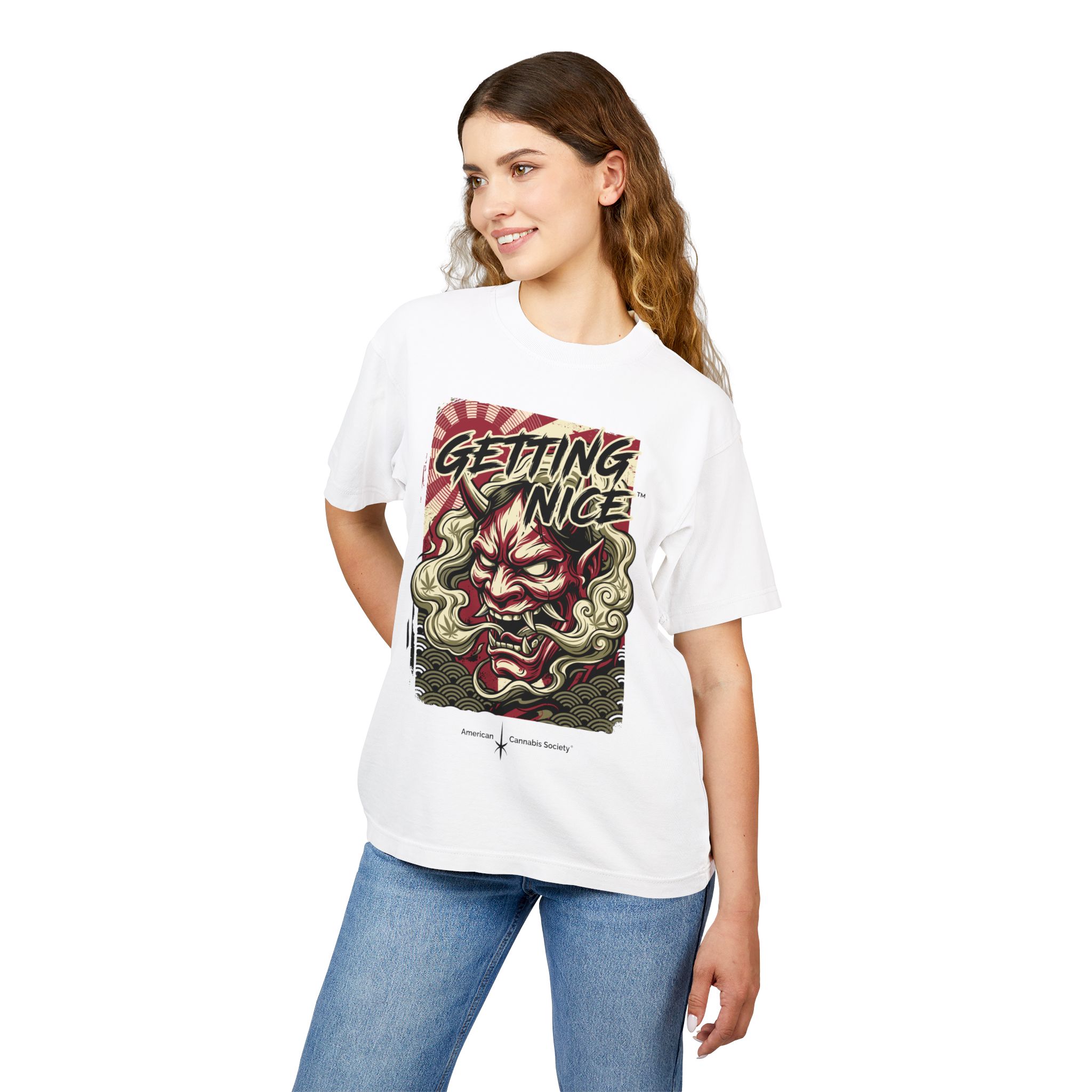 Getting Nice Oni Graphic Tee — Japanese Demon Mask Streetwear Shirt - Image 3