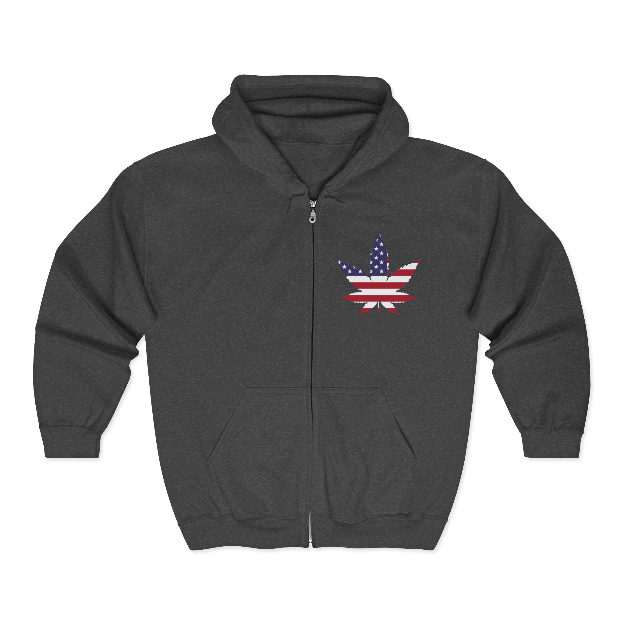 American Flag Cannabis Leaf Zip Hoodie | ACS® Approved | THC Factor - Image 9