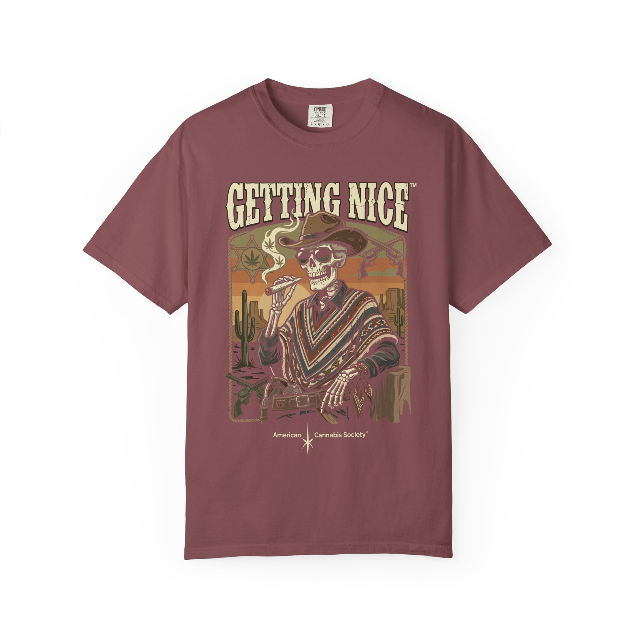 Getting Nice™ Skull T-Shirt — Retro Western Skeleton Graphic Tee - Image 5