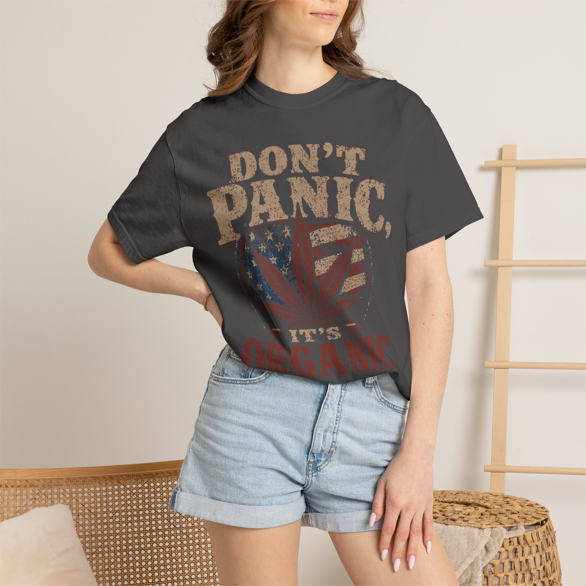 American Cannabis Society® “Don’t Panic It’s Organic” T-Shirt — Vintage Cannabis Leaf Graphic Tee - Image 43