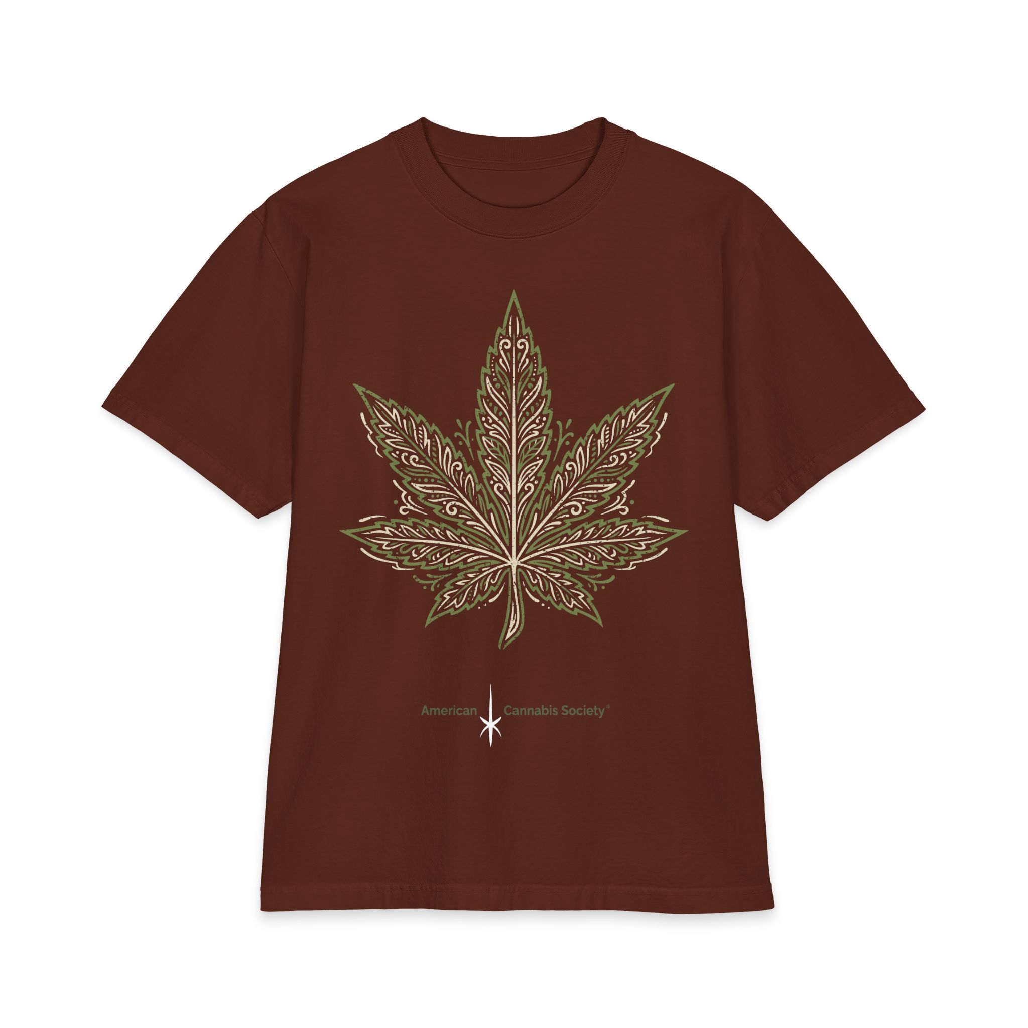 Leaf Mandala T‑Shirt — Ornate Cannabis Leaf Graphic Tee - Image 3
