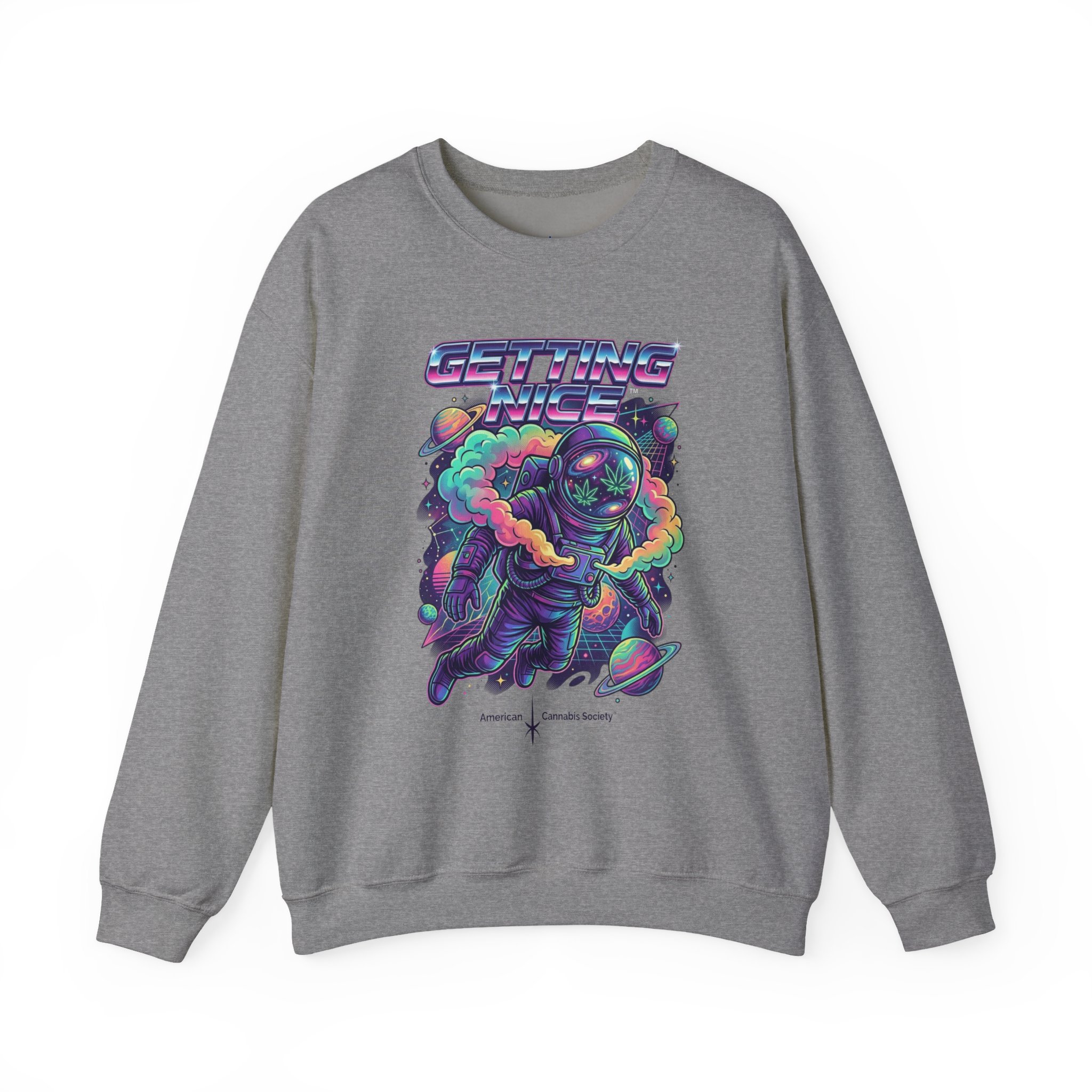 Astronaut Graphic Sweatshirt — “Getting Spacey” Retro Neon Crewneck - Image 29