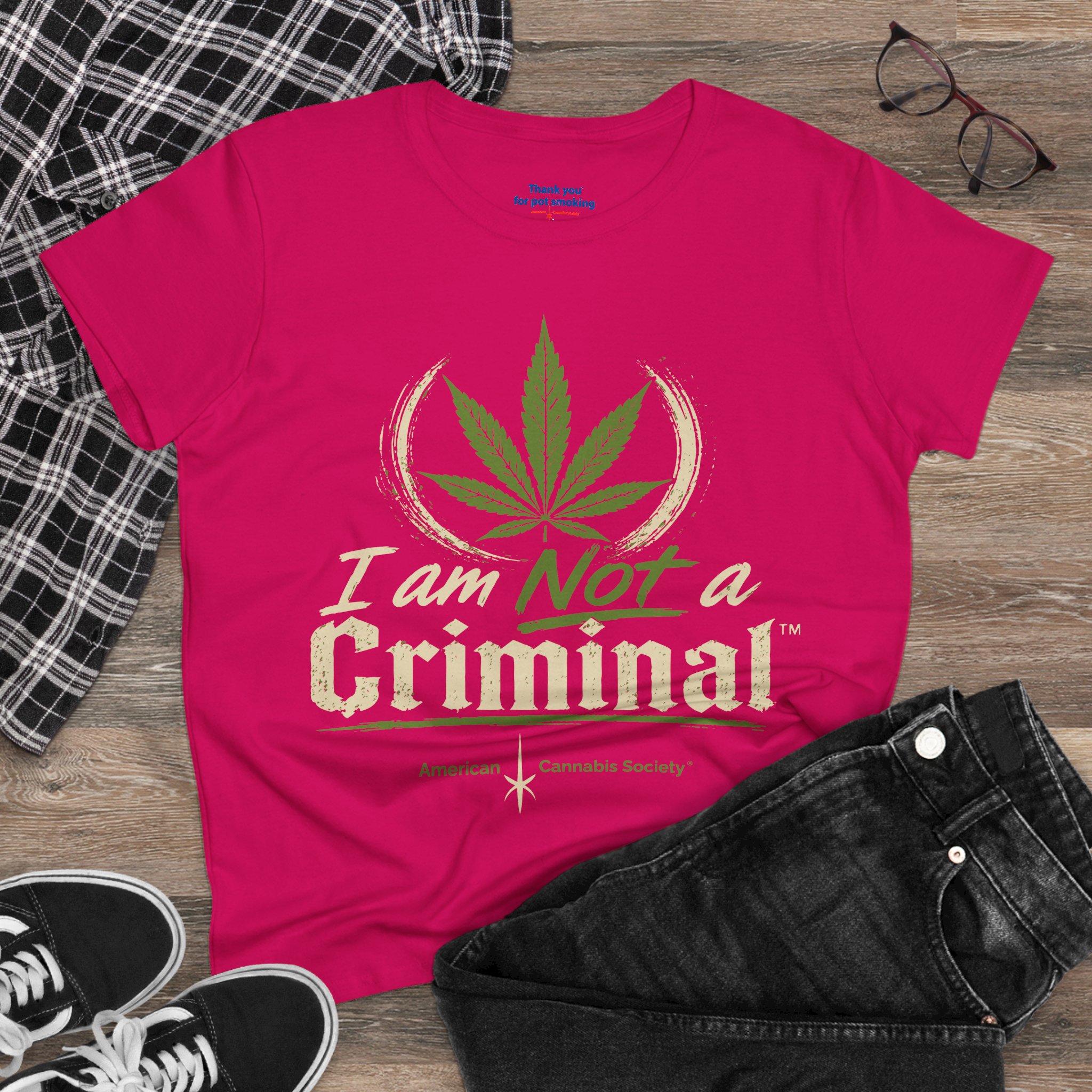 Women's Tee — "I Am Not a Criminal" Cannabis Leaf Graphic - Image 40