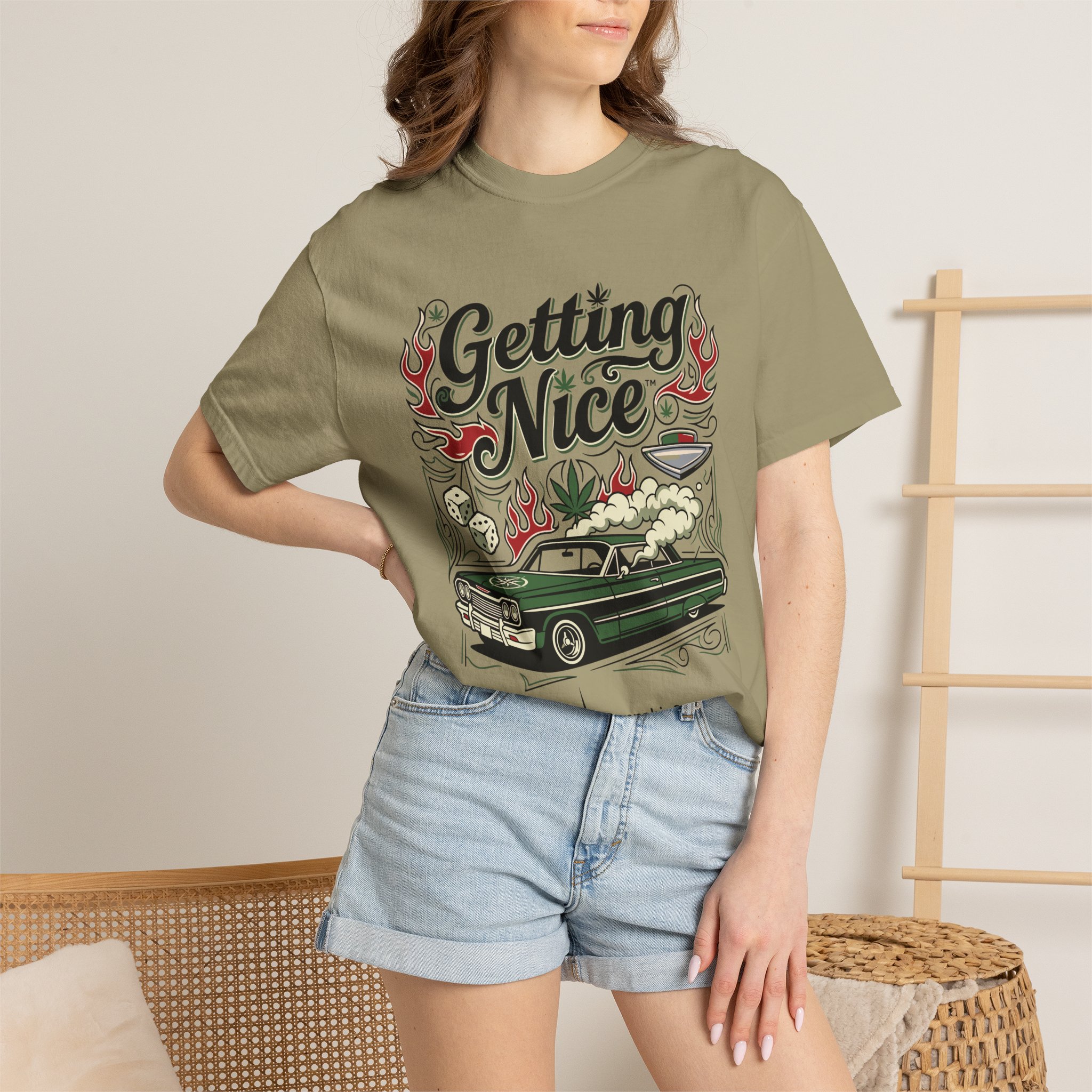 Getting Nice™ Lowrider T-Shirt — Cannabis Car Culture Graphic Tee - Image 24