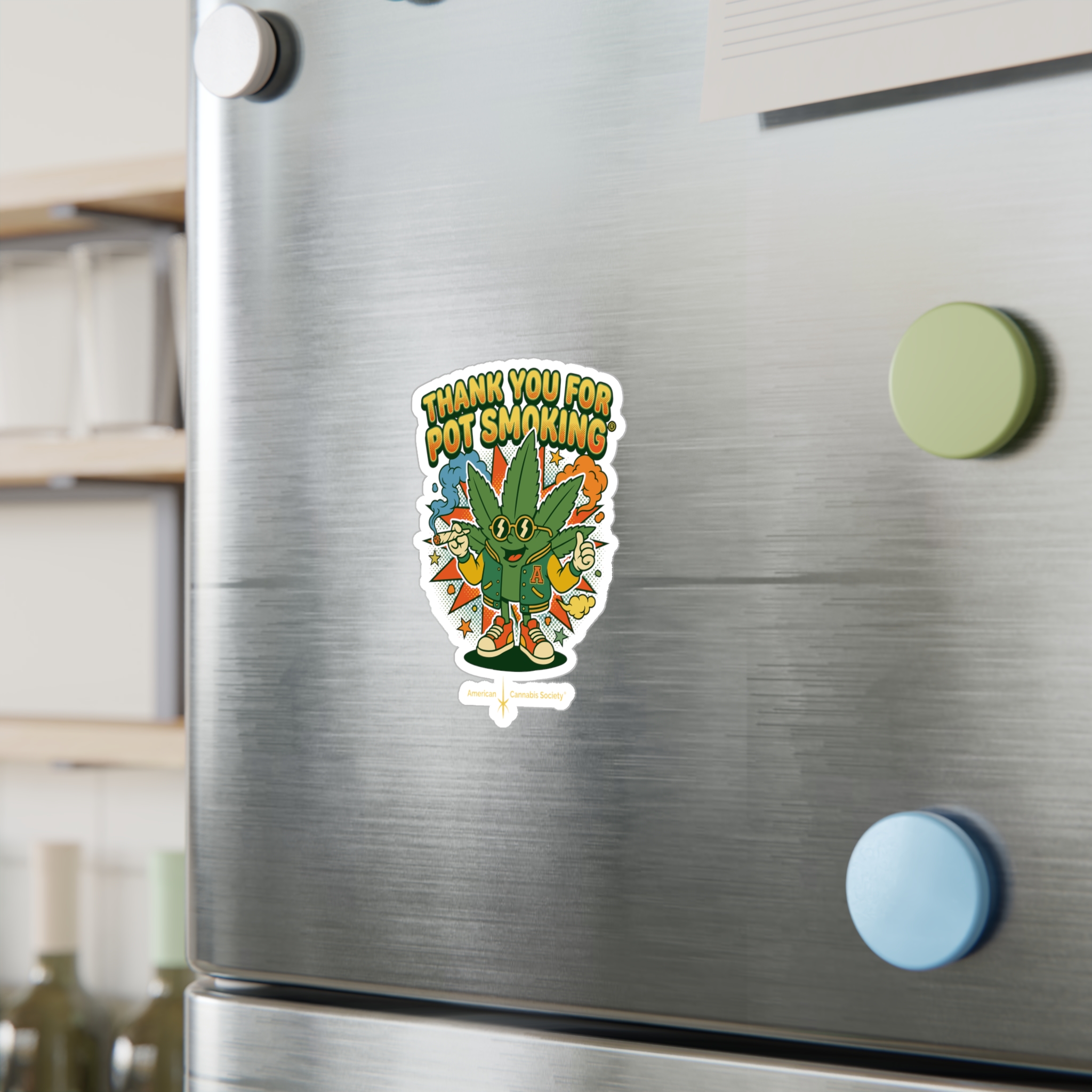 Thank You For Pot Smoking® Vinyl Sticker — Retro Cannabis Kiss-Cut Decal - Image 7