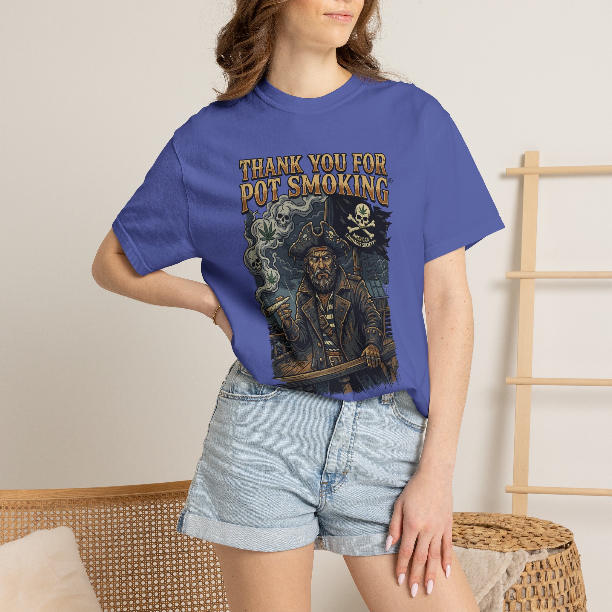 Thank You For Pot Smoking® Vintage Pirate Graphic T-Shirt - Image 32