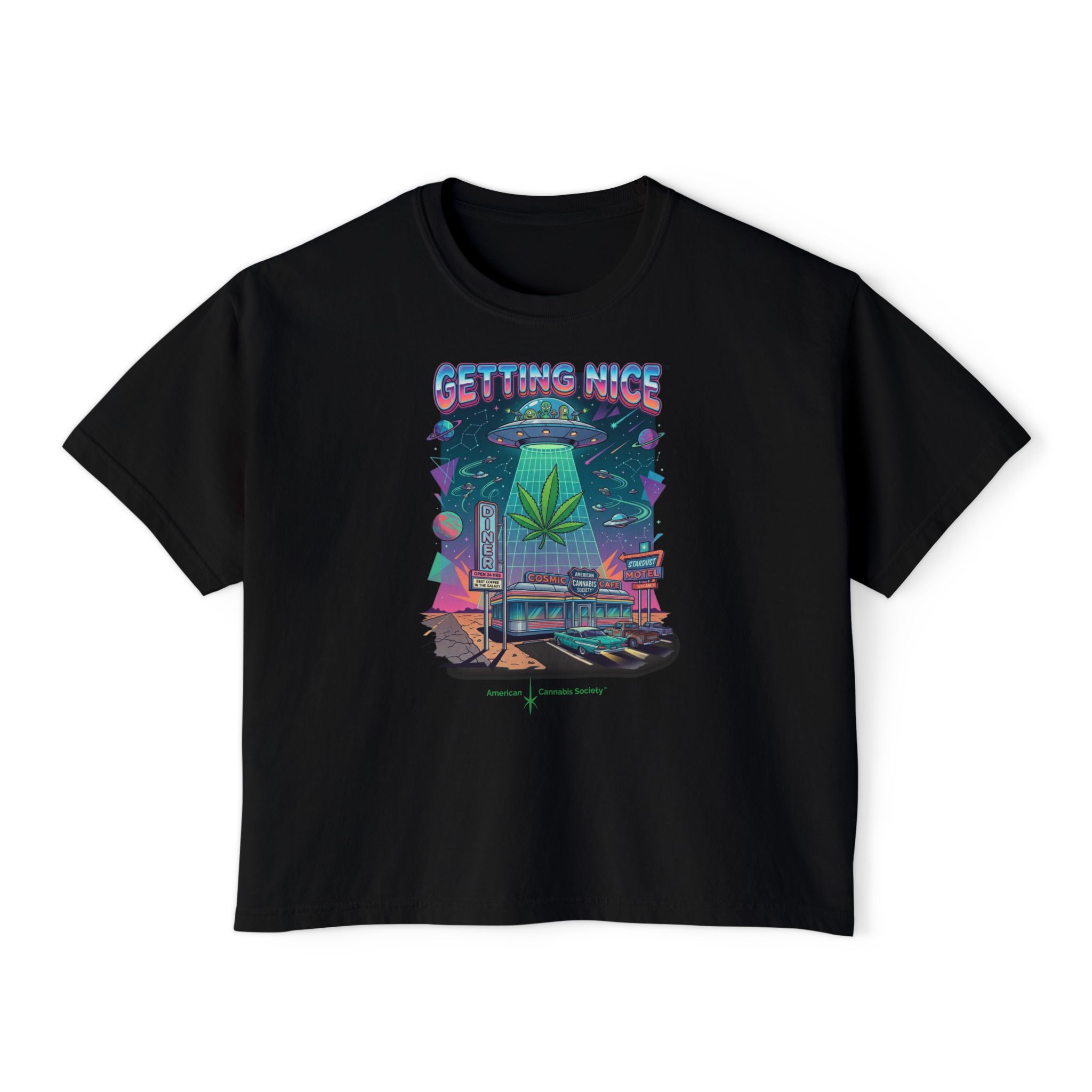 Getting Nice Cannabis Graphic Women's Boxy Tee - Image 25