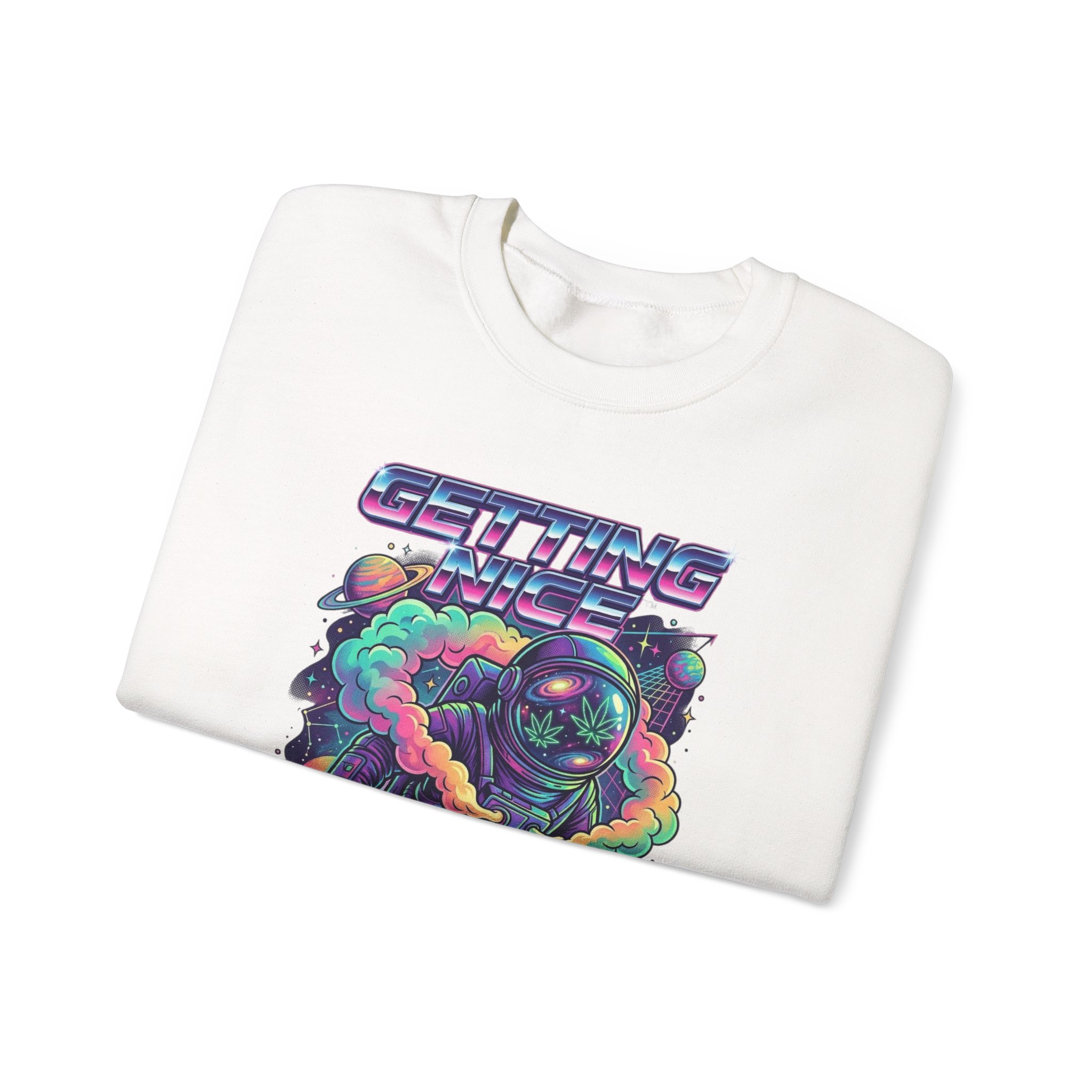 Astronaut Graphic Sweatshirt — “Getting Spacey” Retro Neon Crewneck - Image 7