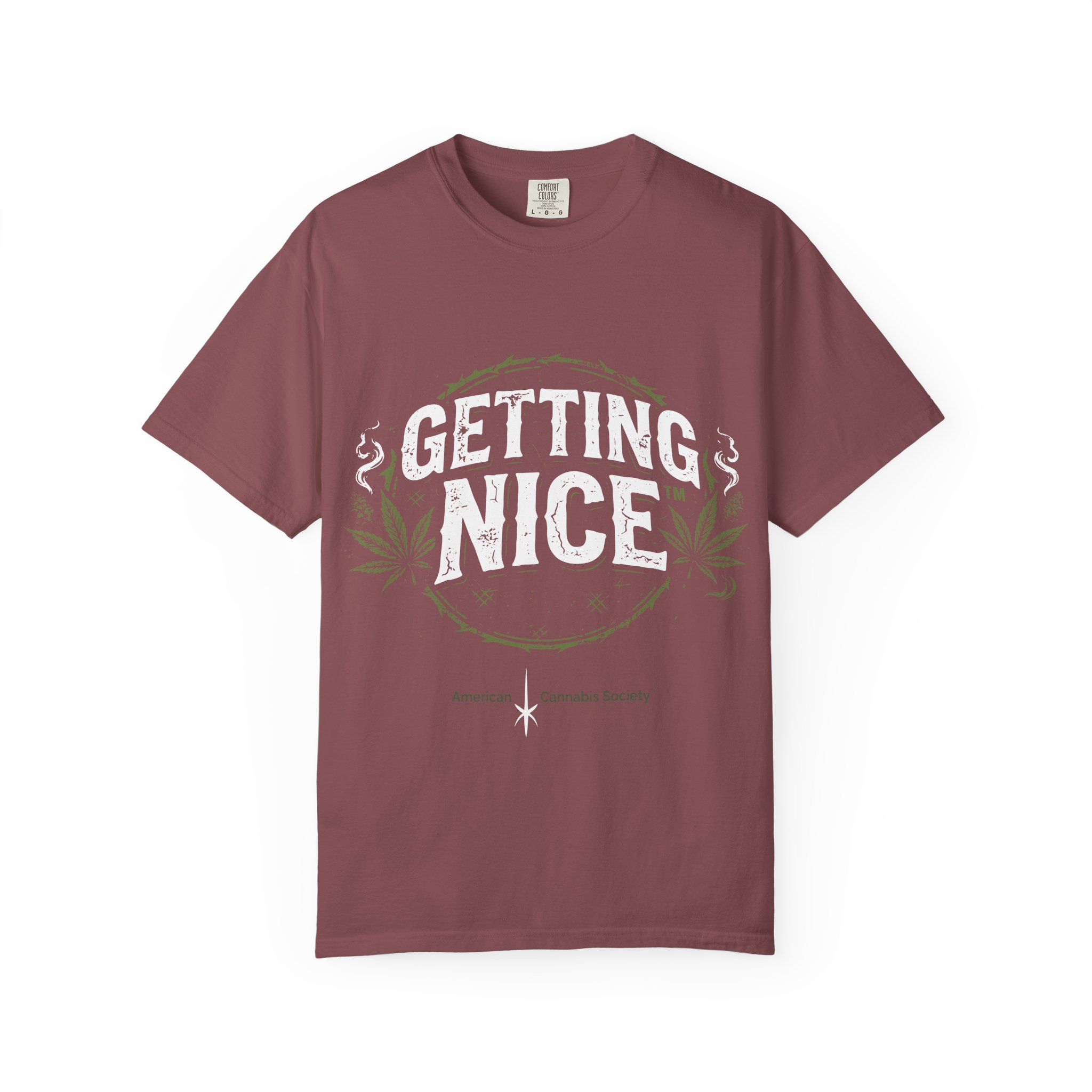 Cannabis Leaf Vintage Logo T-Shirt — American Cannabis Society® Garment-Dyed Tee
