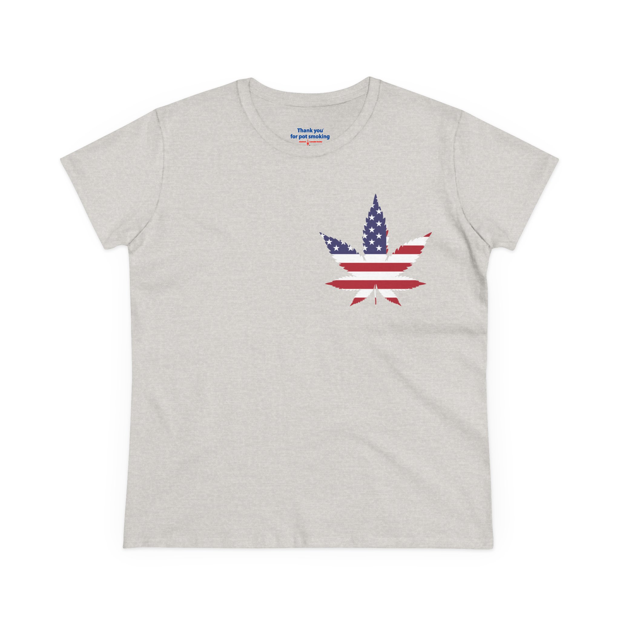 American Flag Leaf Tee — Women's Patriotic Cannabis Graphic T-Shirt - Image 5