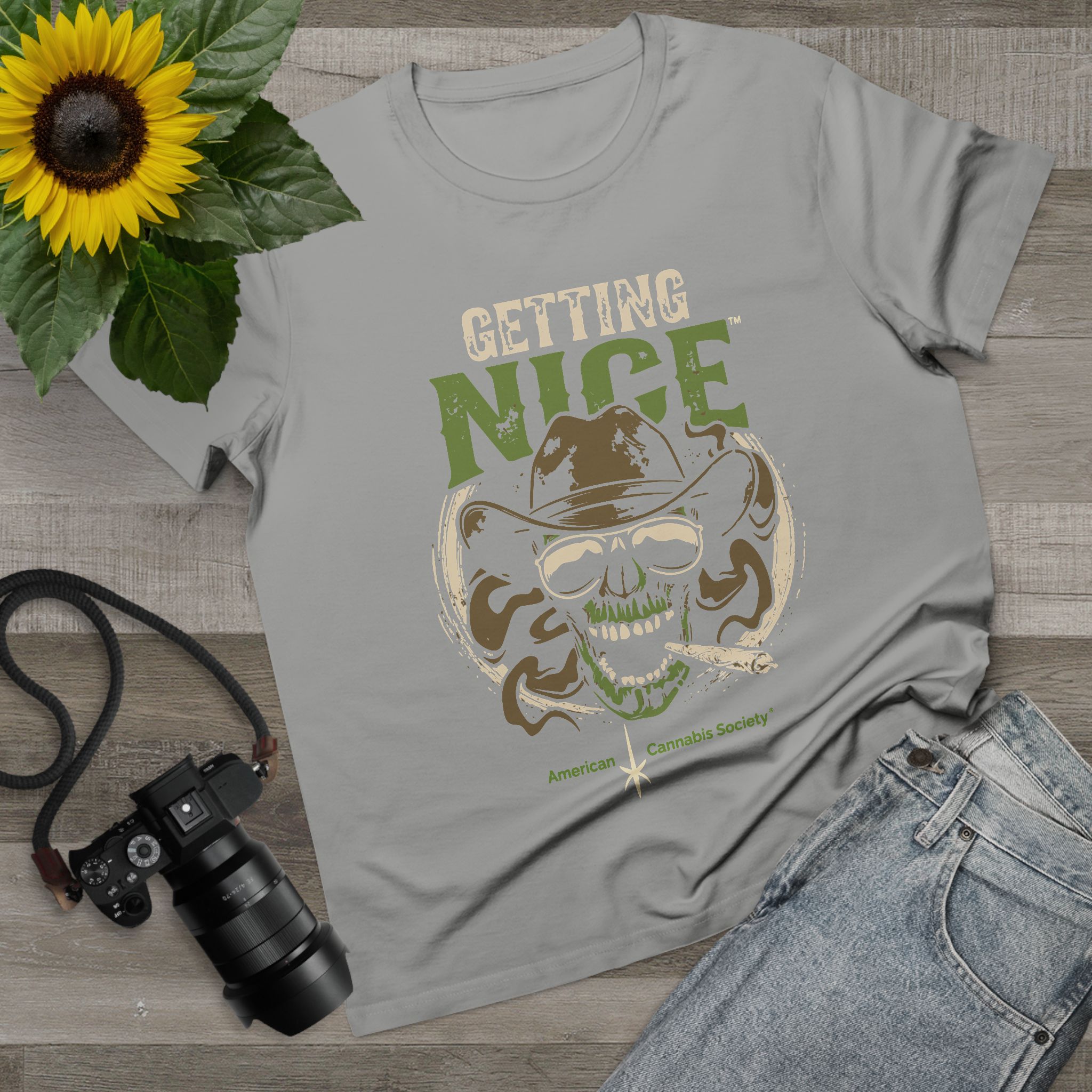 Getting Nice Cannabis Skull Tee — Women’s Maple T-Shirt - Image 35