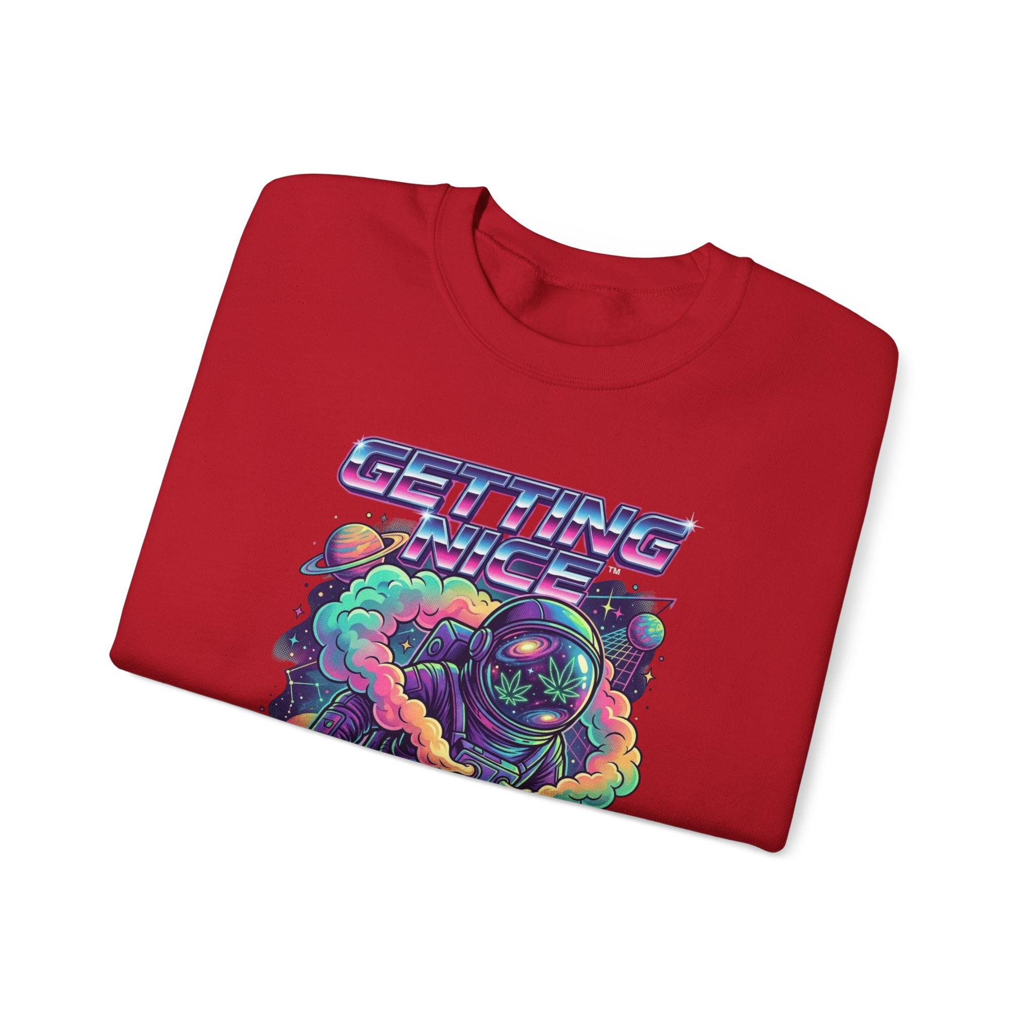 Astronaut Graphic Sweatshirt — “Getting Spacey” Retro Neon Crewneck - Image 55
