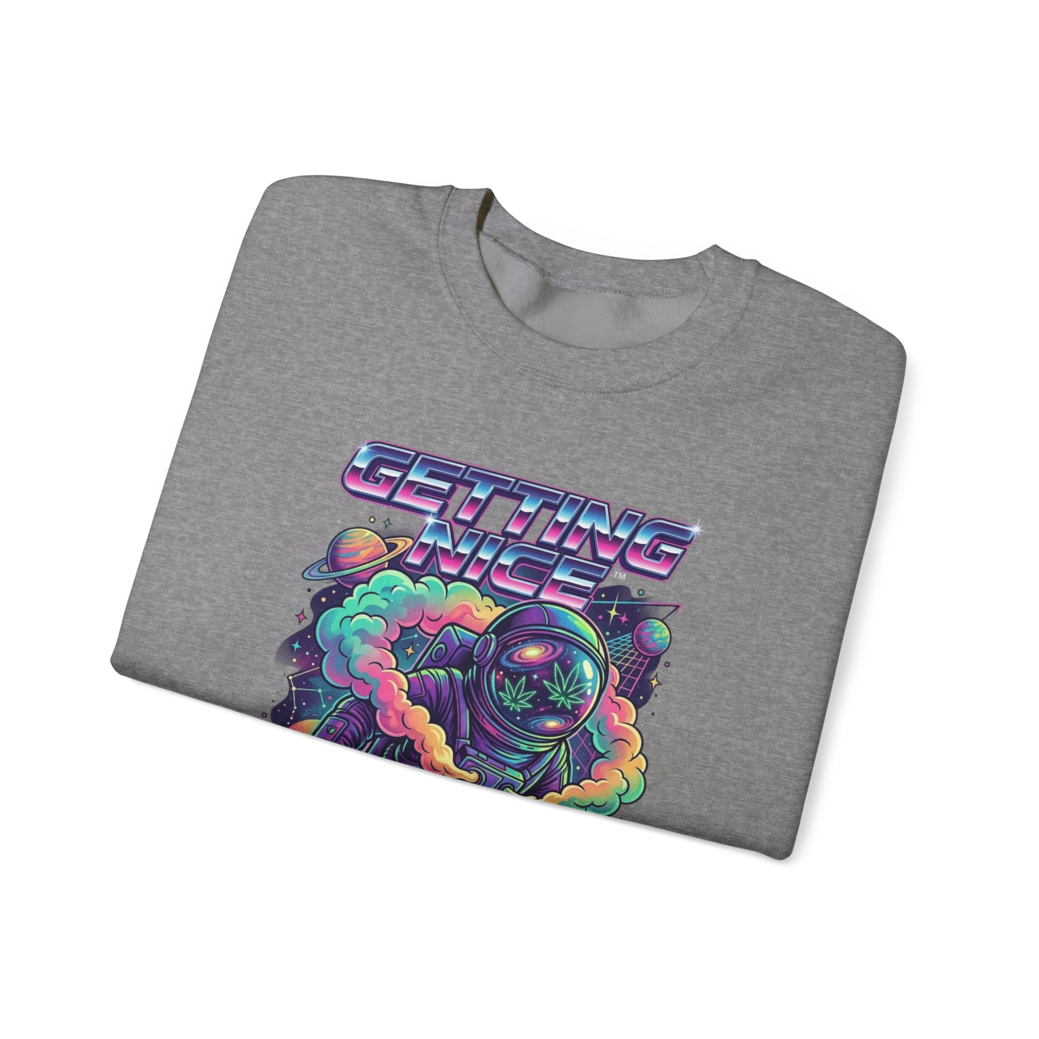 Astronaut Graphic Sweatshirt — “Getting Spacey” Retro Neon Crewneck - Image 31