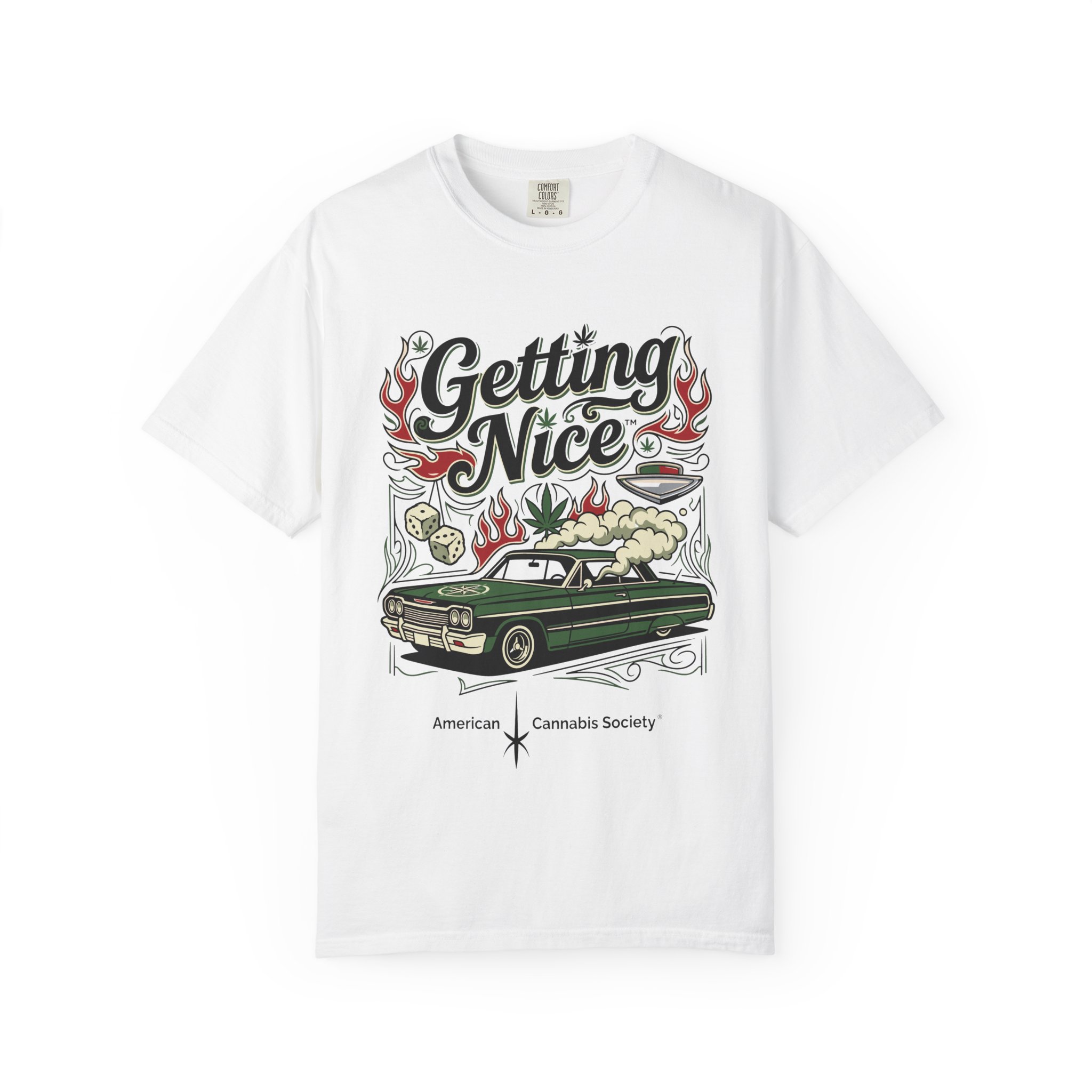 Getting Nice™ Lowrider T-Shirt — Cannabis Car Culture Graphic Tee - Image 5