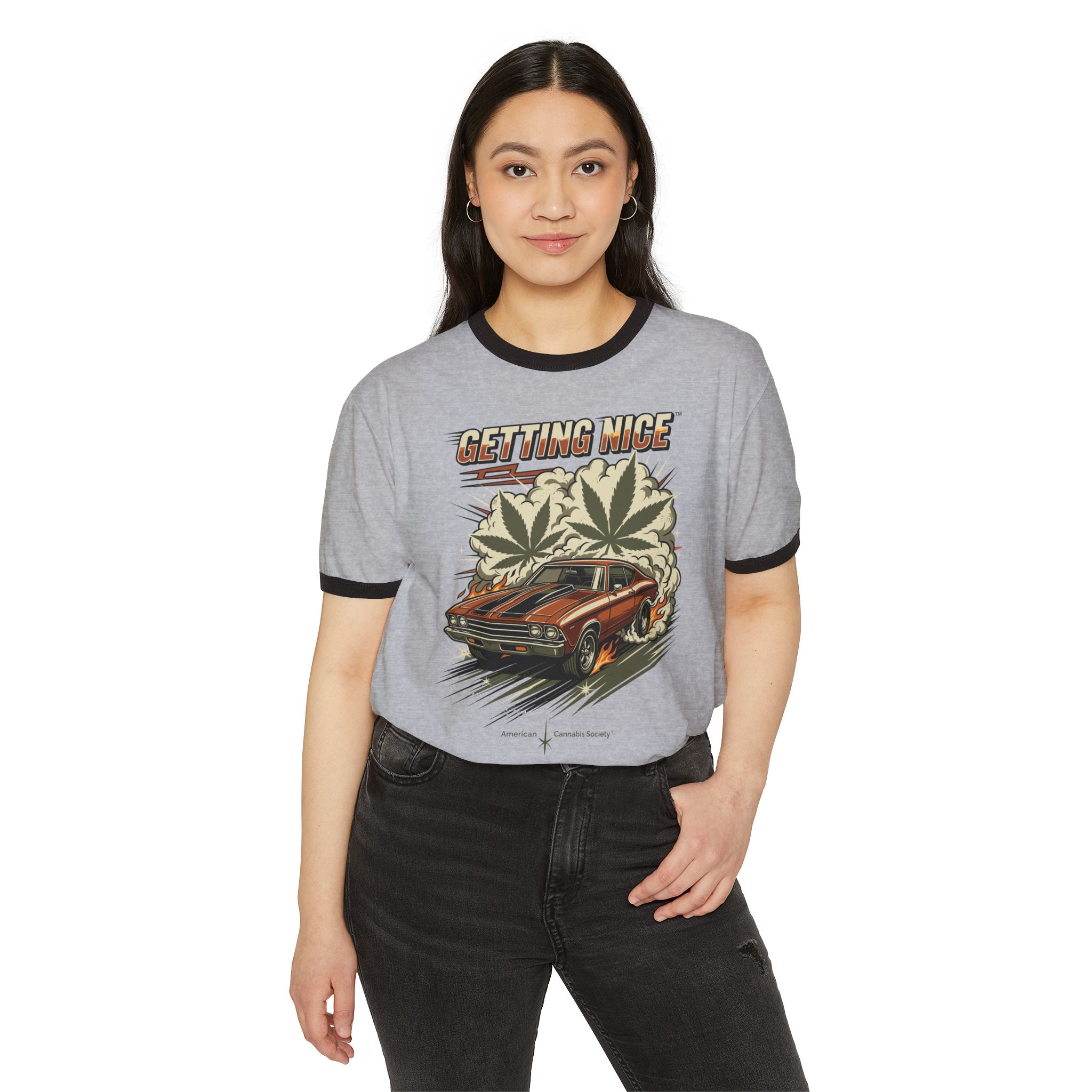 Getting Nice Vintage Car Ringer T-Shirt - Image 7