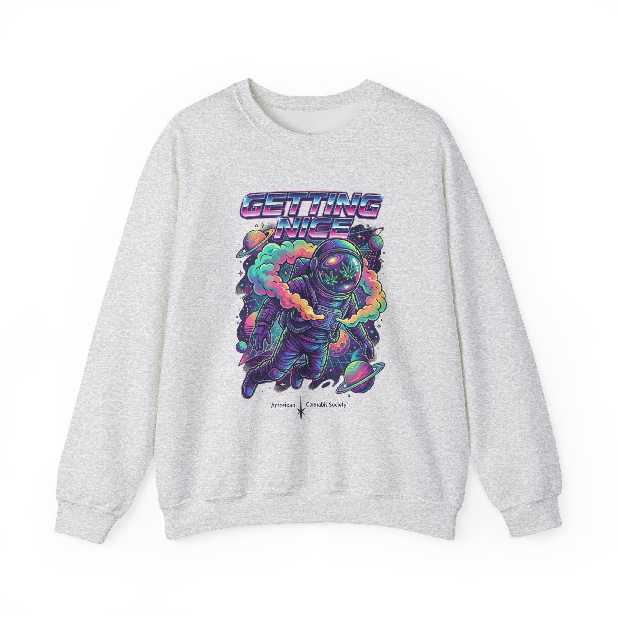 Astronaut Graphic Sweatshirt — “Getting Spacey” Retro Neon Crewneck - Image 9