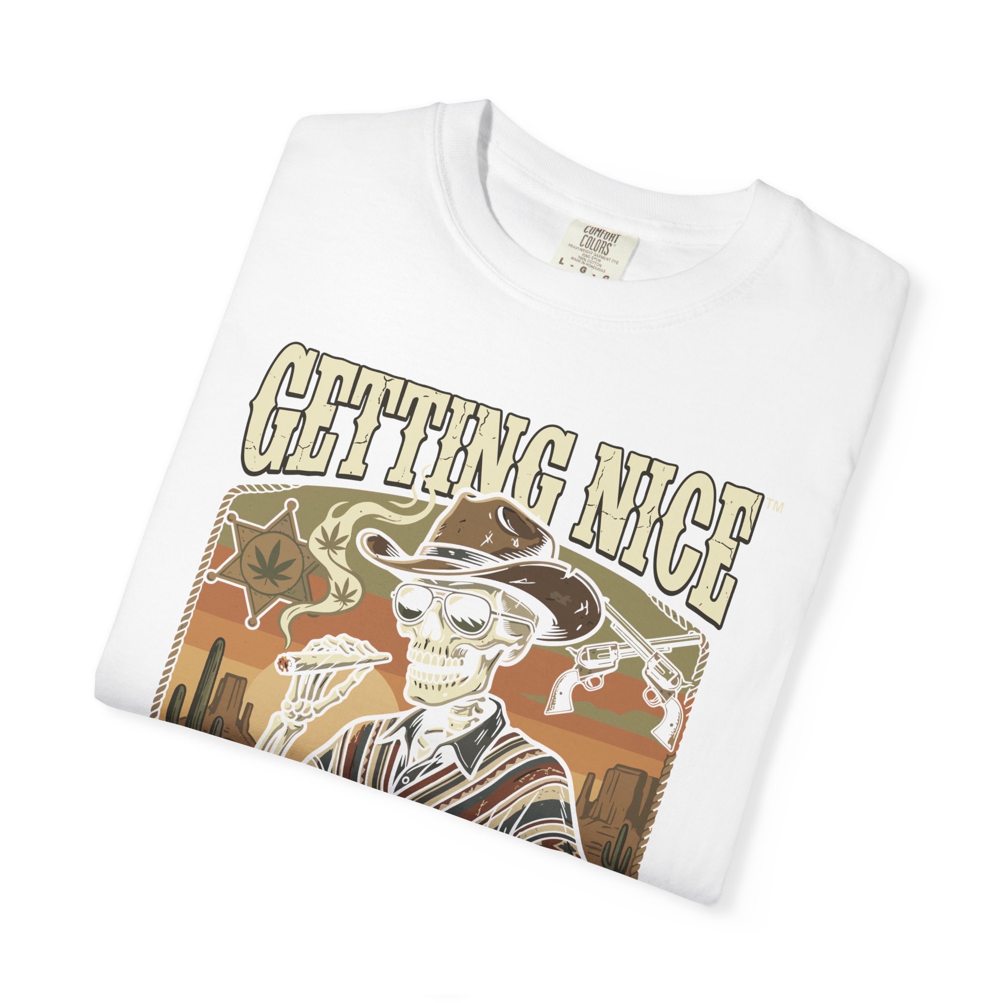 Getting Nice™ Skull T-Shirt — Retro Western Skeleton Graphic Tee - Image 3
