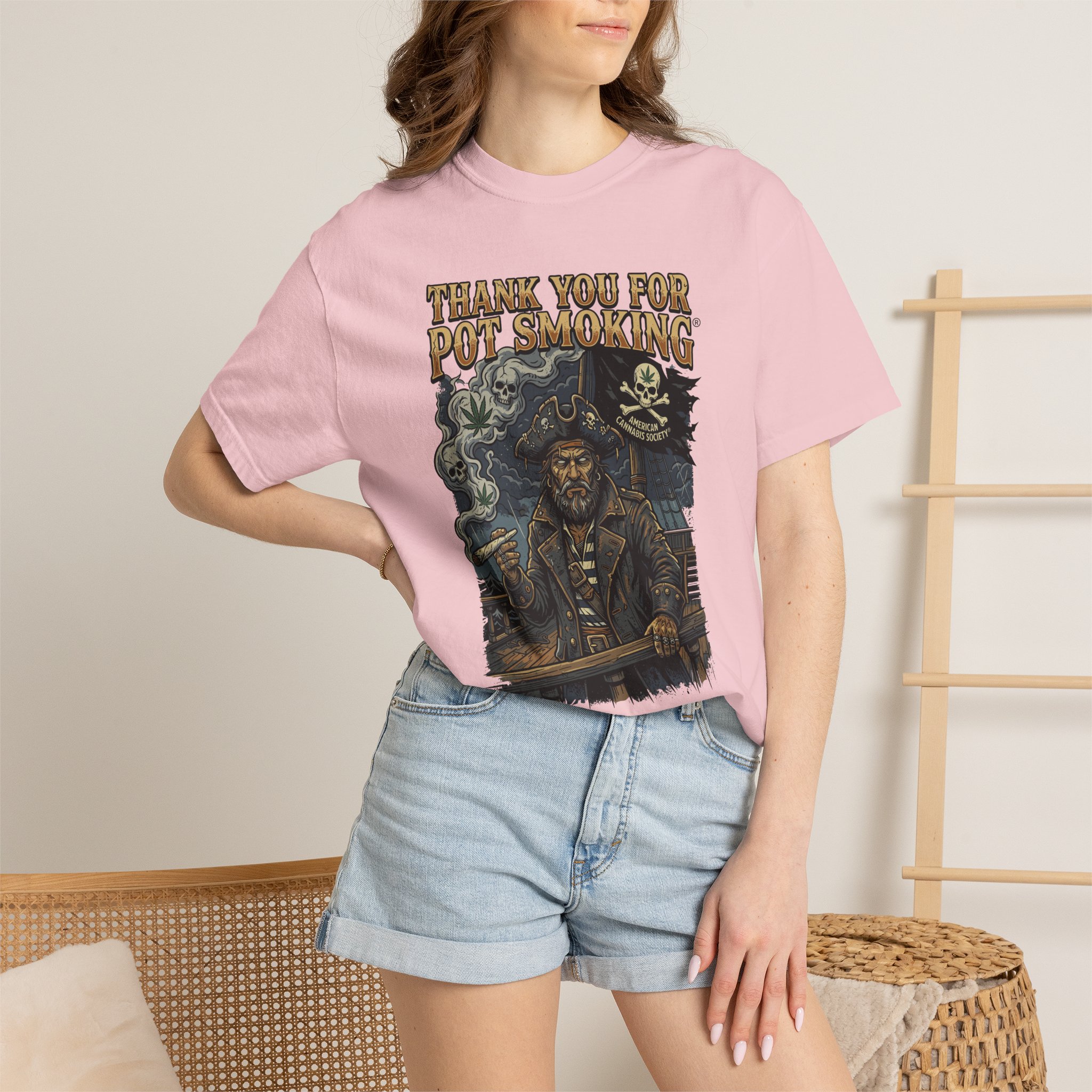 Thank You For Pot Smoking® Vintage Pirate Graphic T-Shirt - Image 52