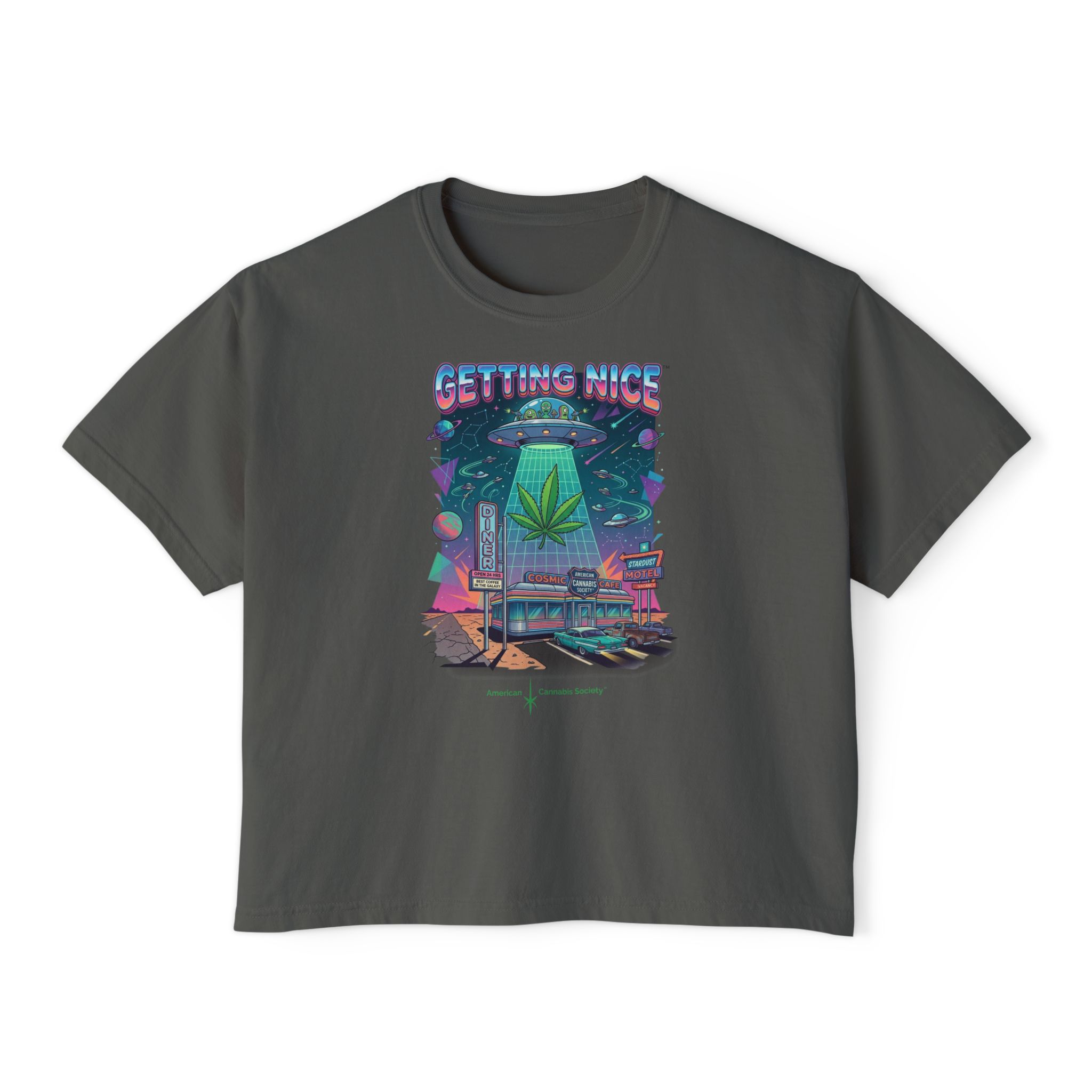 Getting Nice Cannabis Graphic Women's Boxy Tee - Image 17