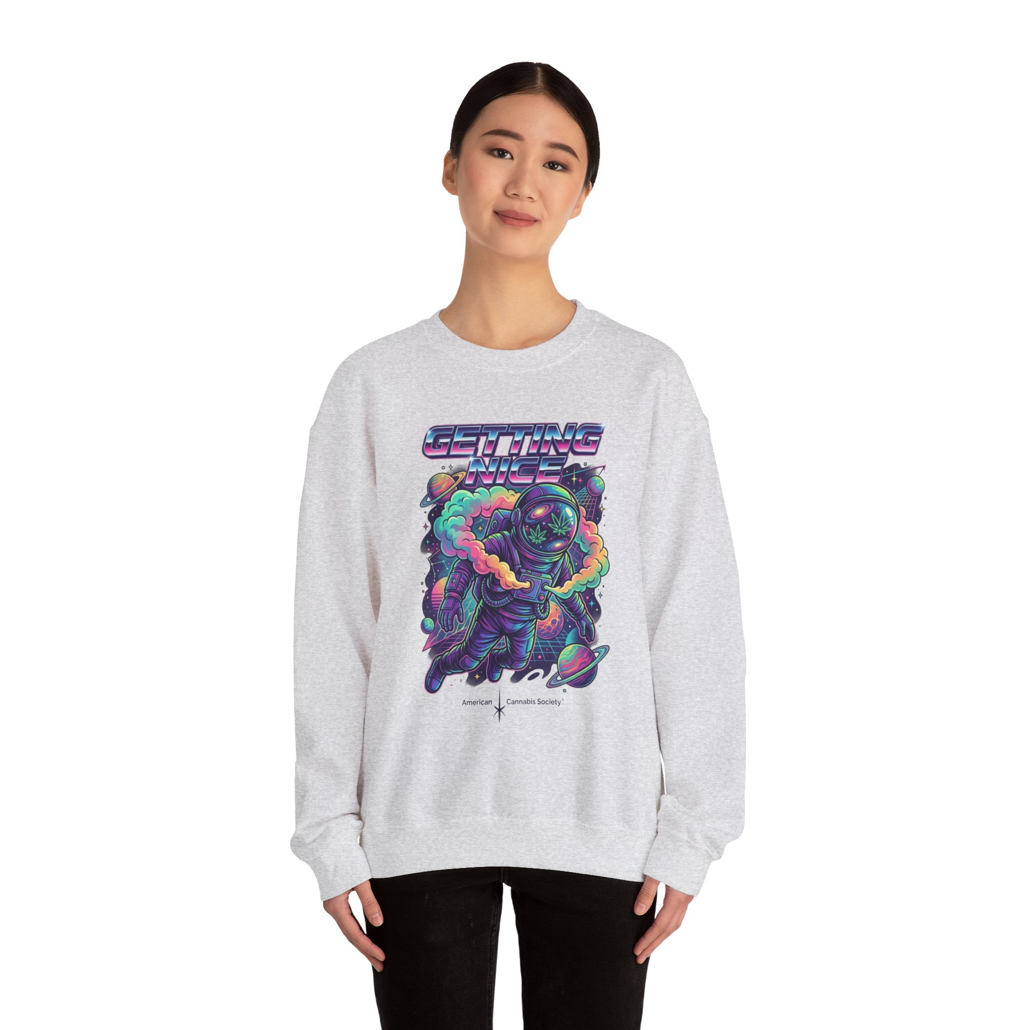 Astronaut Graphic Sweatshirt — “Getting Spacey” Retro Neon Crewneck - Image 16