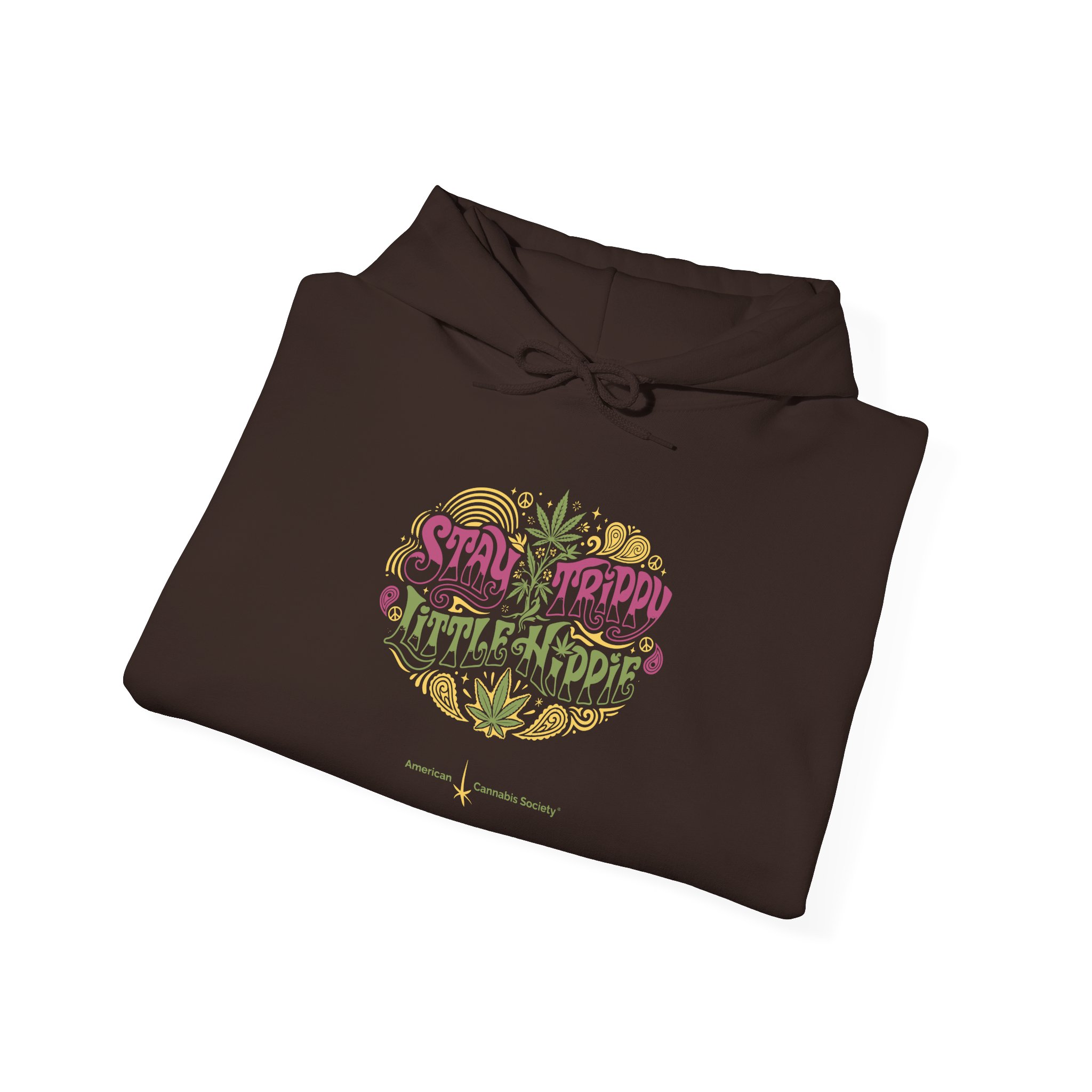 Hoodie – "Small Friend, Little Hippie" Retro Cannabis Graphic Pullover - Image 24