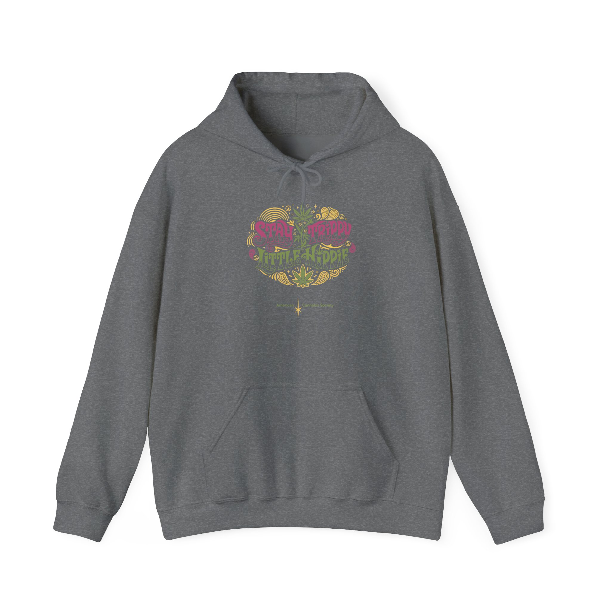 Hoodie – "Small Friend, Little Hippie" Retro Cannabis Graphic Pullover - Image 25