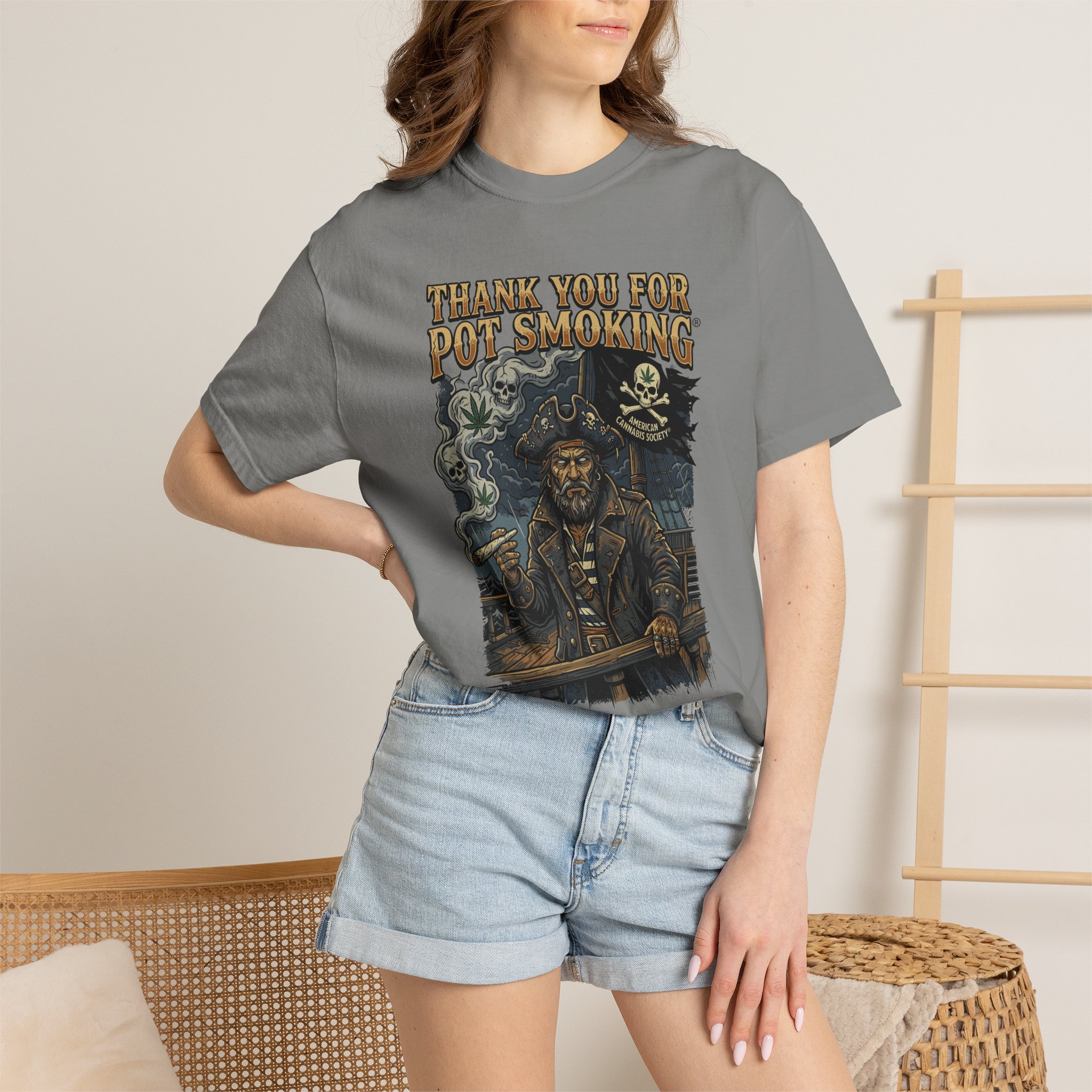 Thank You For Pot Smoking® Vintage Pirate Graphic T-Shirt - Image 36