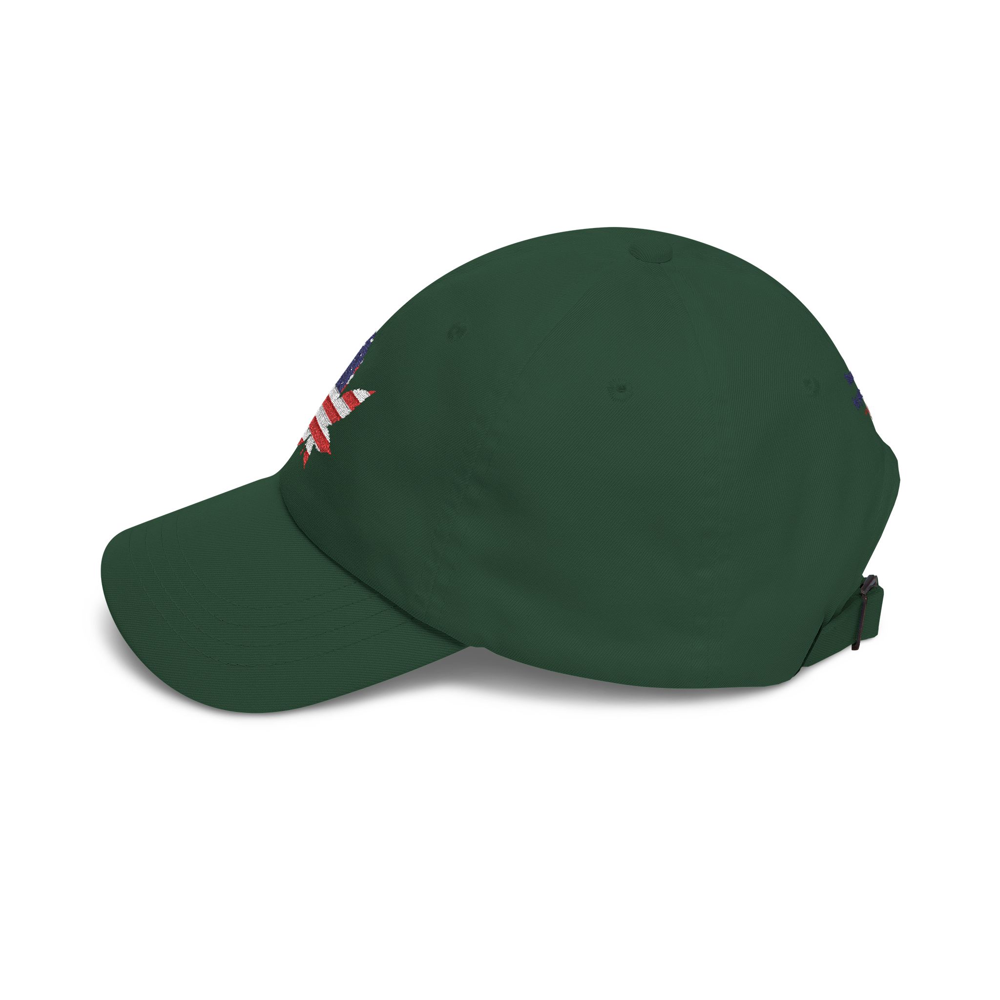 American Flag Cannabis Leaf Dad Cap — Embroidered Patriotic Hat | Yupoong by GreenRX™ | American Cannabis Society® Approved - Image 19