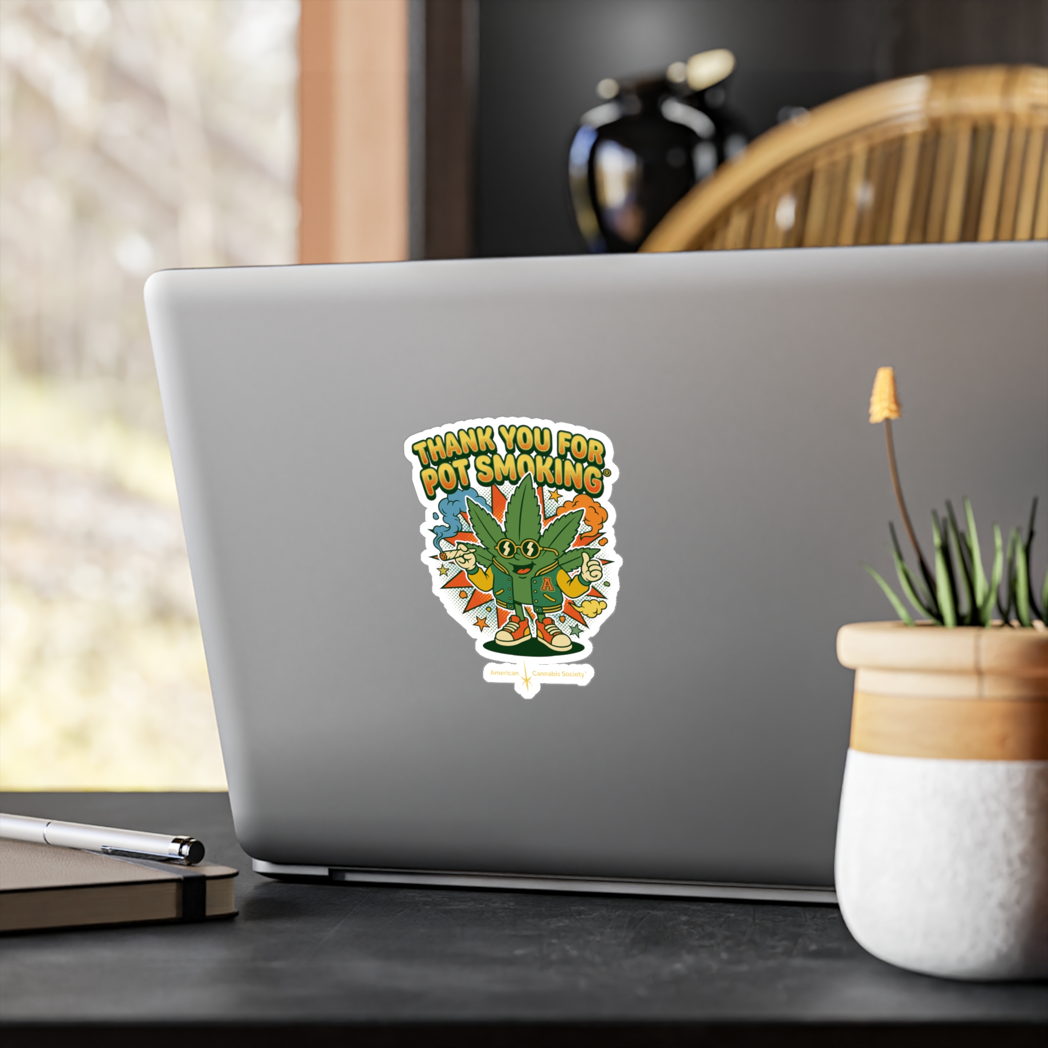 Thank You For Pot Smoking® Vinyl Sticker — Retro Cannabis Kiss-Cut Decal - Image 8