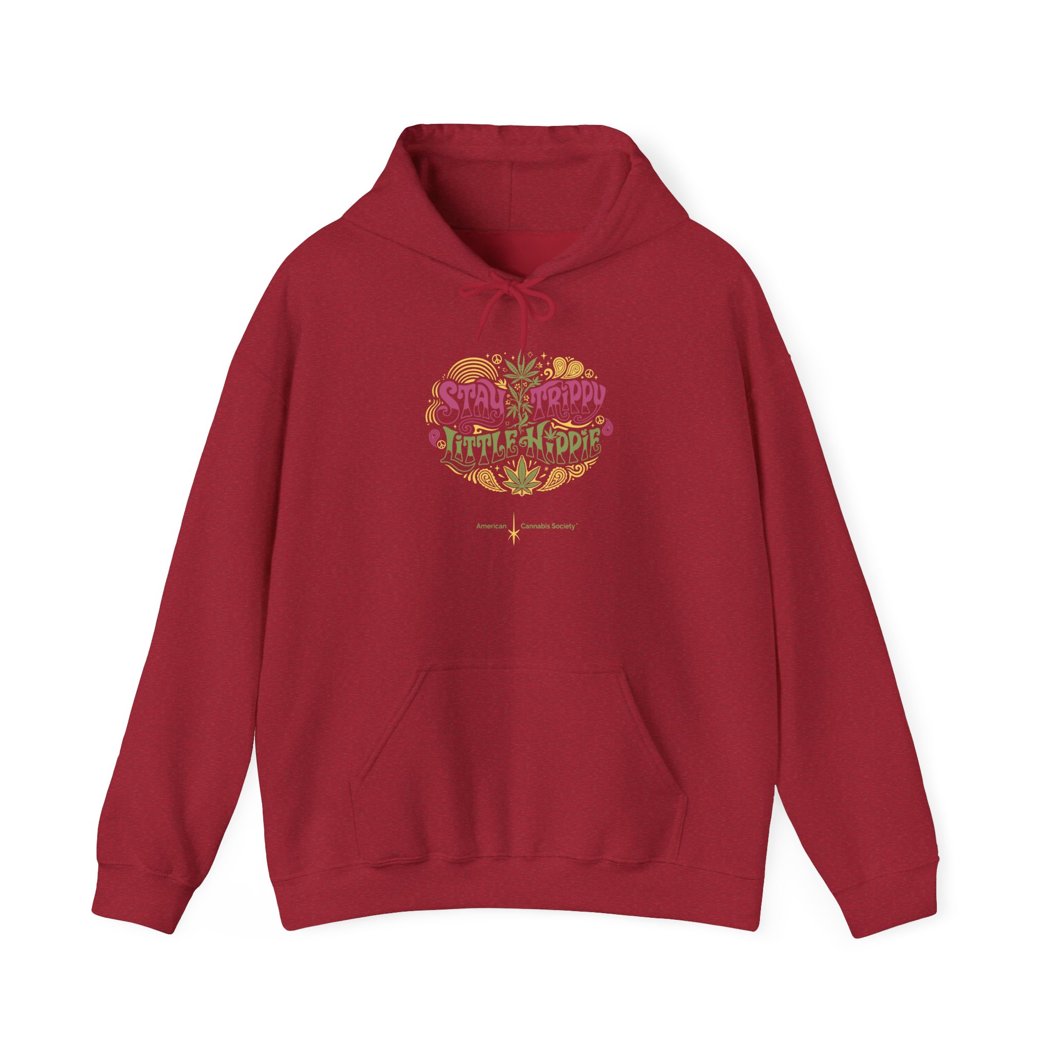 Hoodie – "Small Friend, Little Hippie" Retro Cannabis Graphic Pullover - Image 45