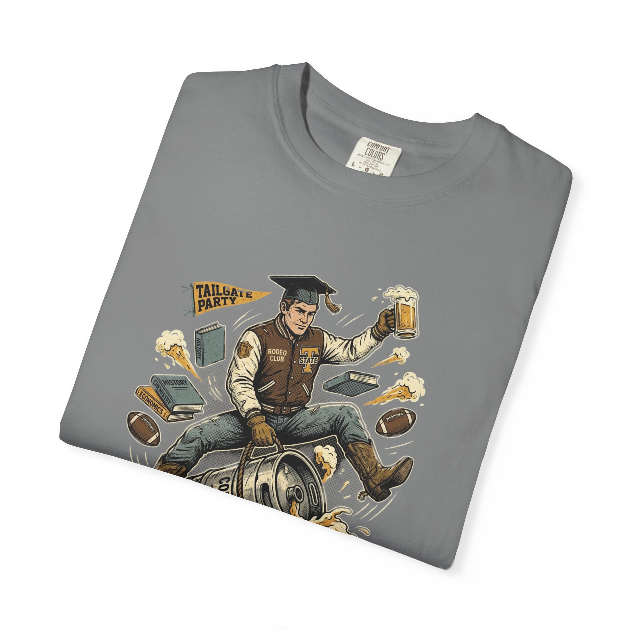 Born to Ride, Forced to Study — College Tailgate Graphic T-Shirt - Image 35