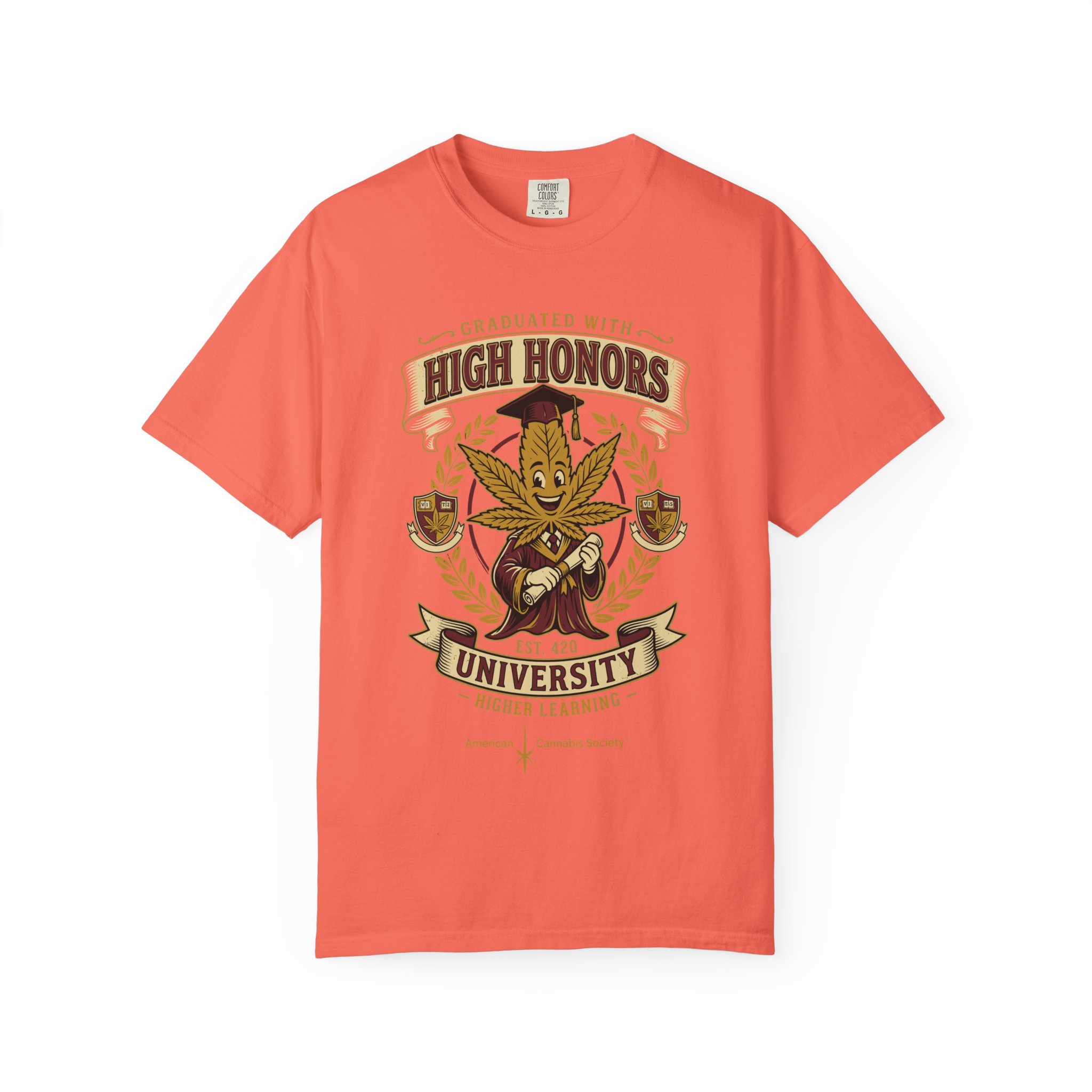 High Honors University T-Shirt — "Graduated with High Honors" Retro Marijuana College Tee - Image 13
