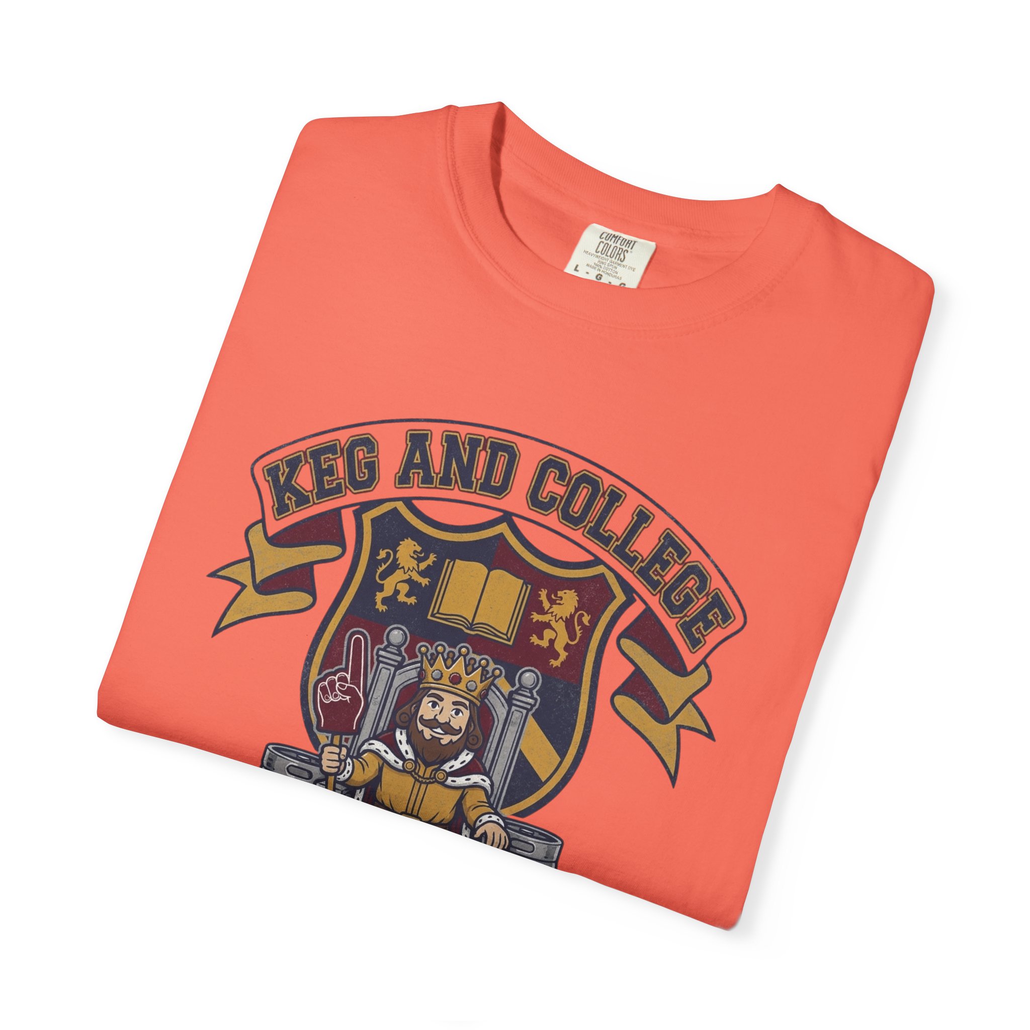 Keg and College T-Shirt — Vintage Crest Graphic Tee - Image 15