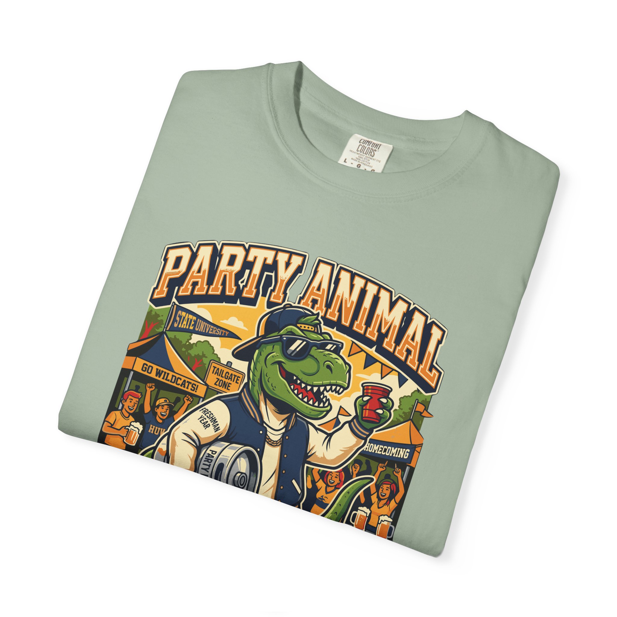 Party Animal T-Shirt — Dinosaur BBQ Beer Graphic Tee - Image 39