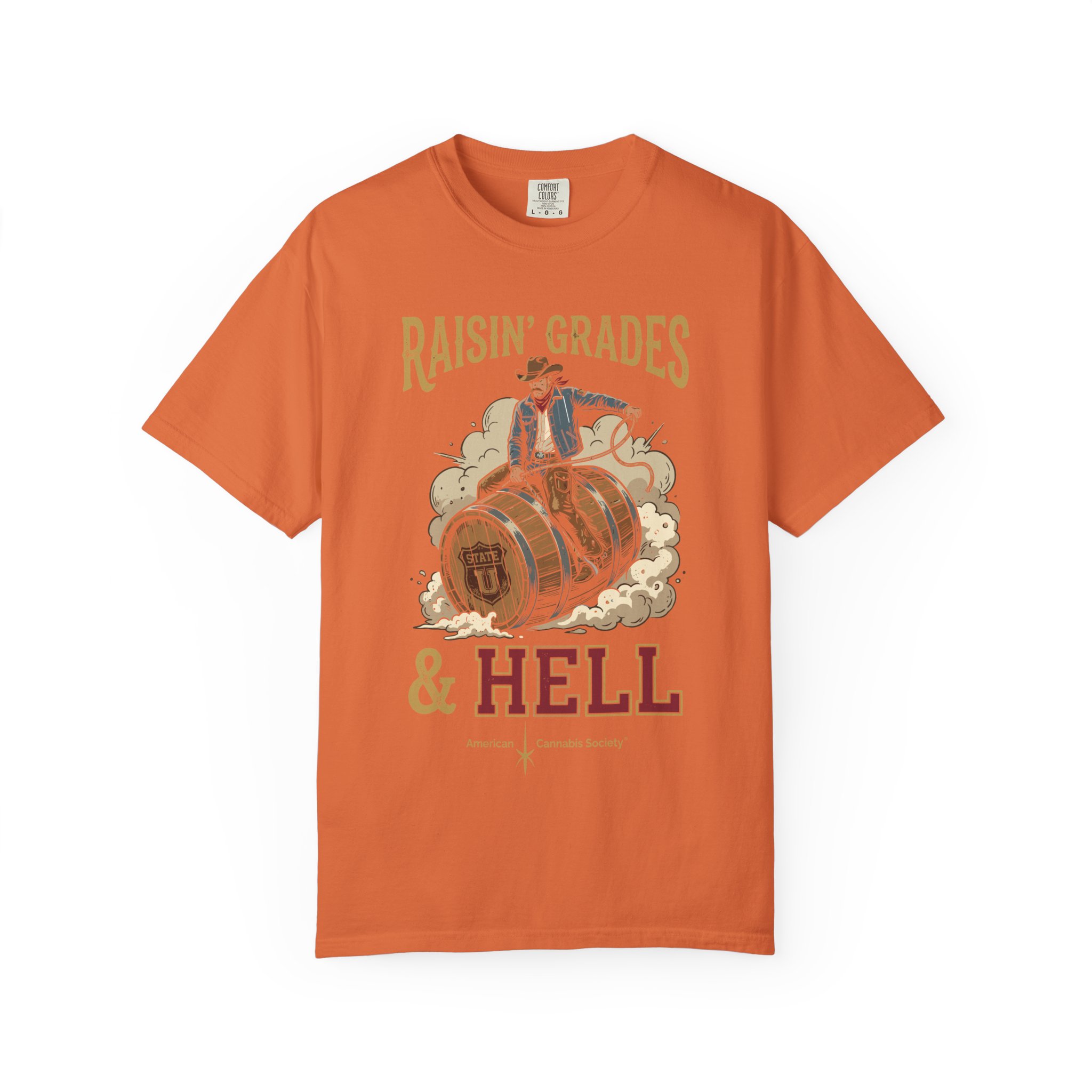 Raisin' Grades & Hell T-Shirt — Vintage College Barrel Graphic Tee - Image 13