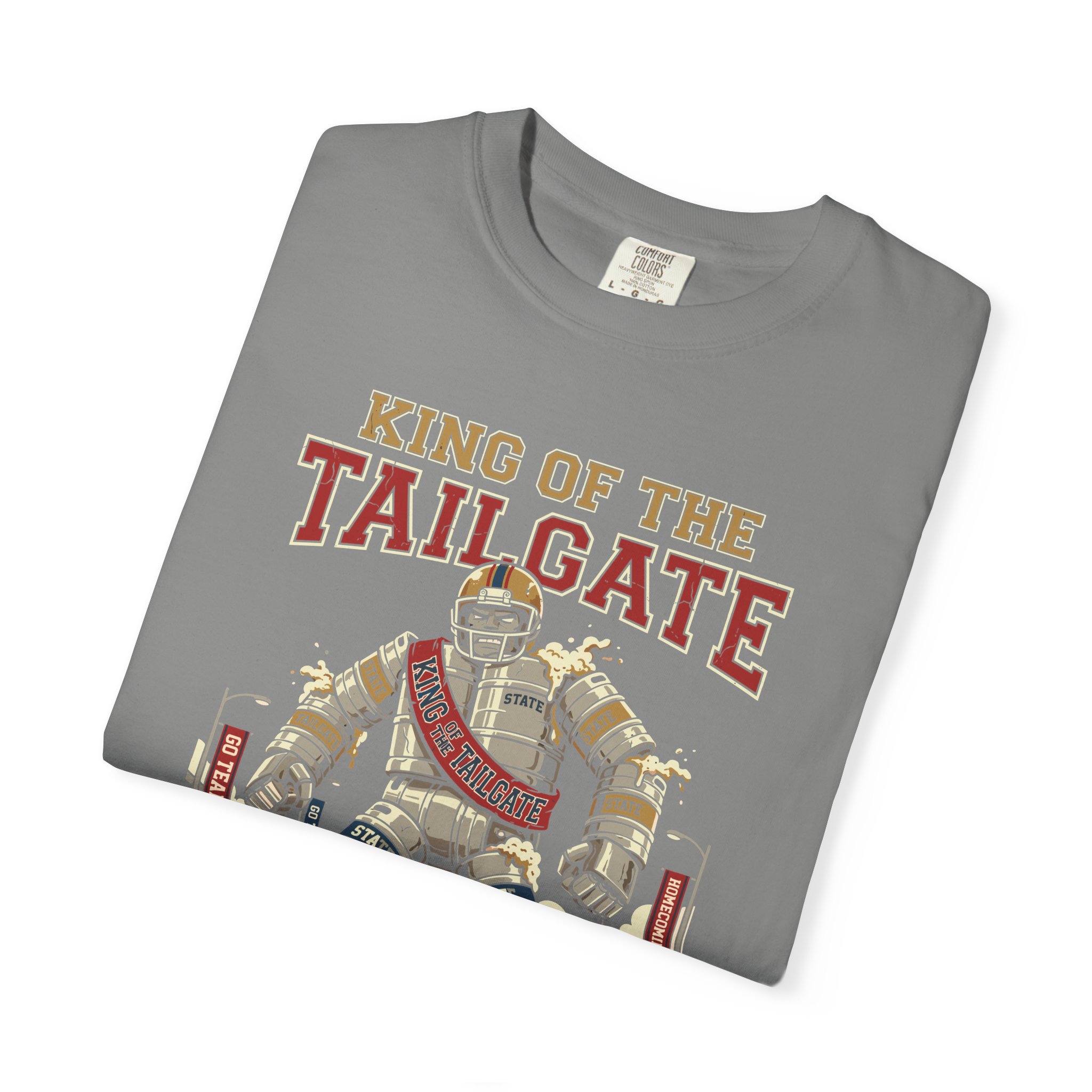 King of the Tailgate T-Shirt — College Football Tailgating Tee - Image 39