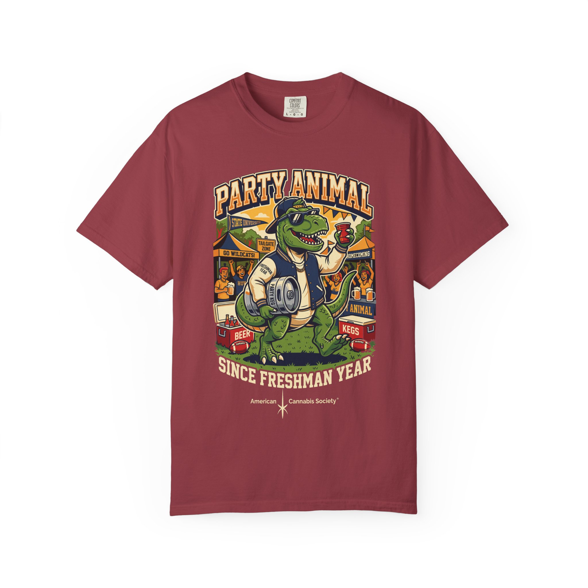 Party Animal T-Shirt — Dinosaur BBQ Beer Graphic Tee - Image 53