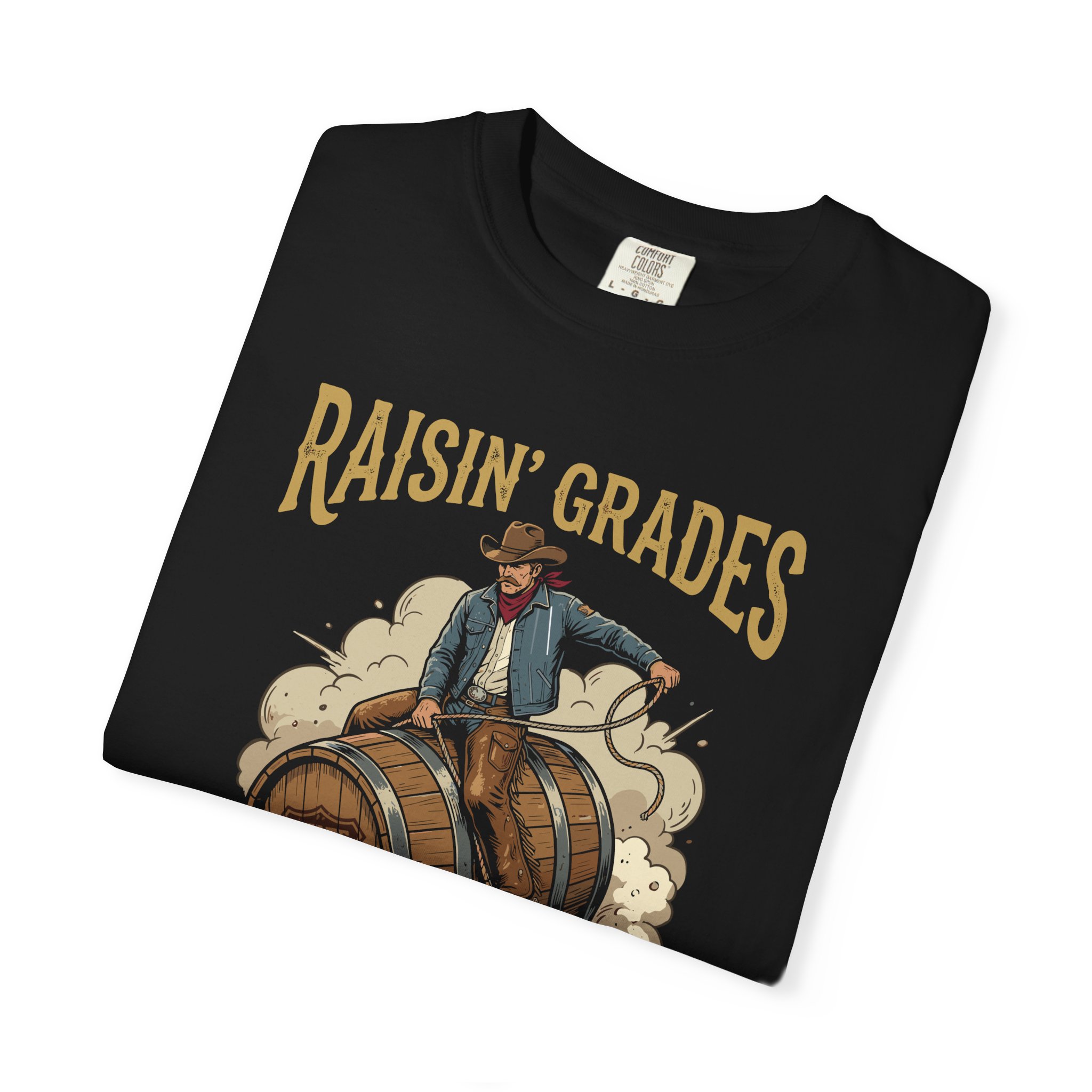 Raisin' Grades & Hell T-Shirt — Vintage College Barrel Graphic Tee - Image 47