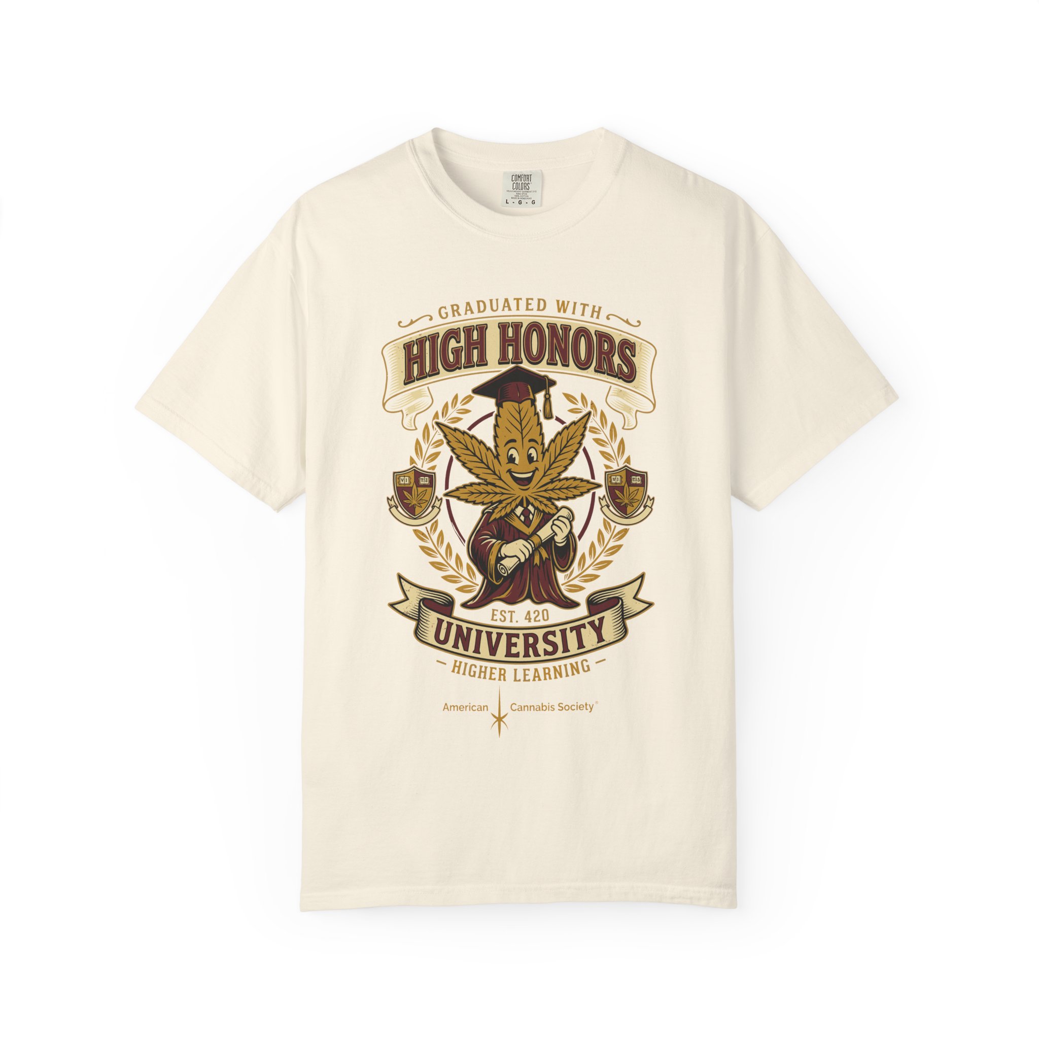 High Honors University T-Shirt — "Graduated with High Honors" Retro Marijuana College Tee - Image 17