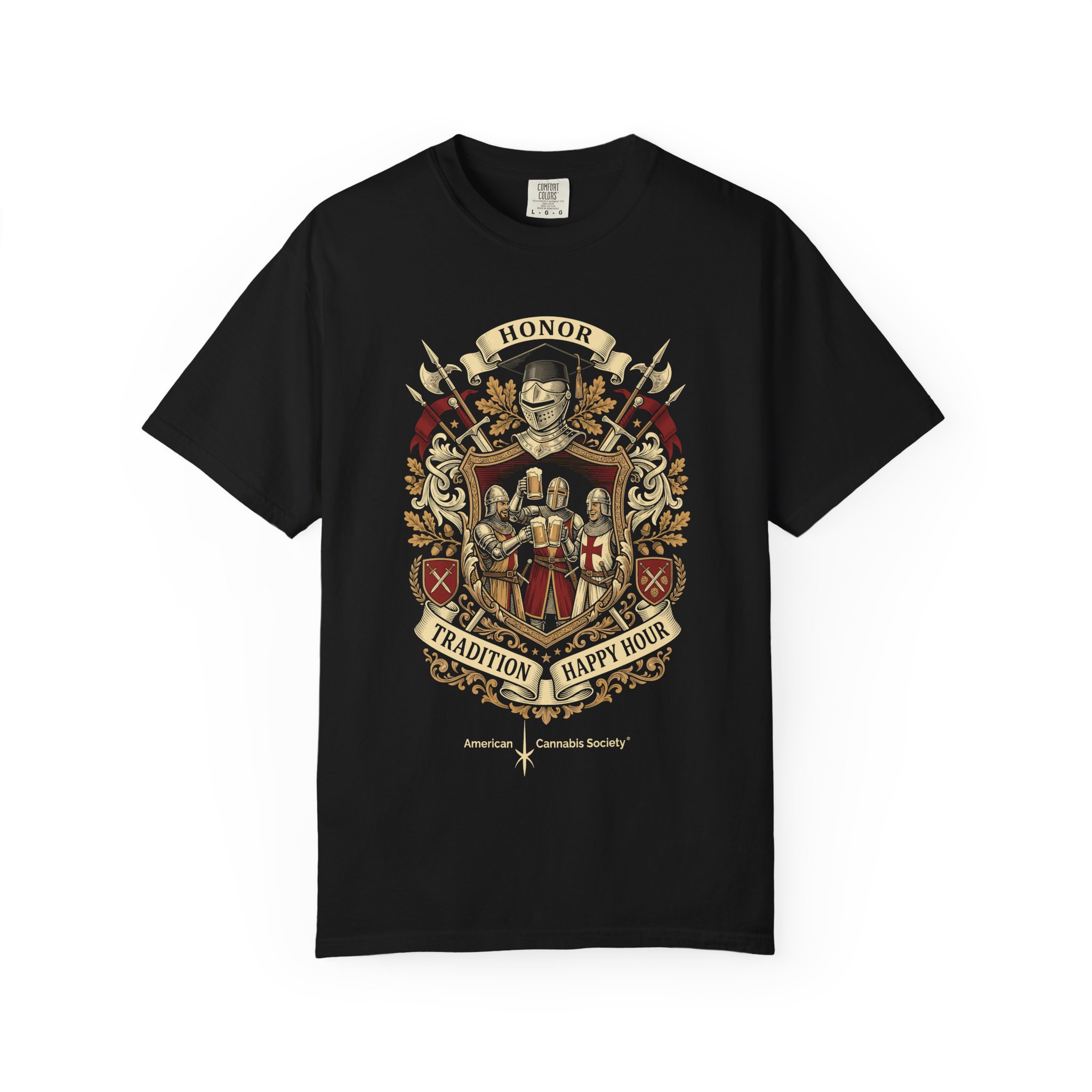 Heraldic Crest Graphic T-Shirt — Vintage Shield & Banner Design - Image 45