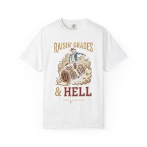 Raisin' Grades & Hell T-Shirt — Vintage College Barrel Graphic Tee