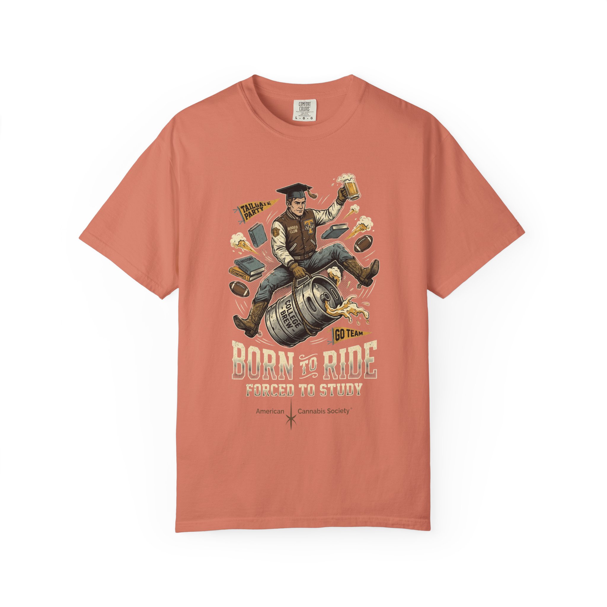Born to Ride, Forced to Study — College Tailgate Graphic T-Shirt - Image 5