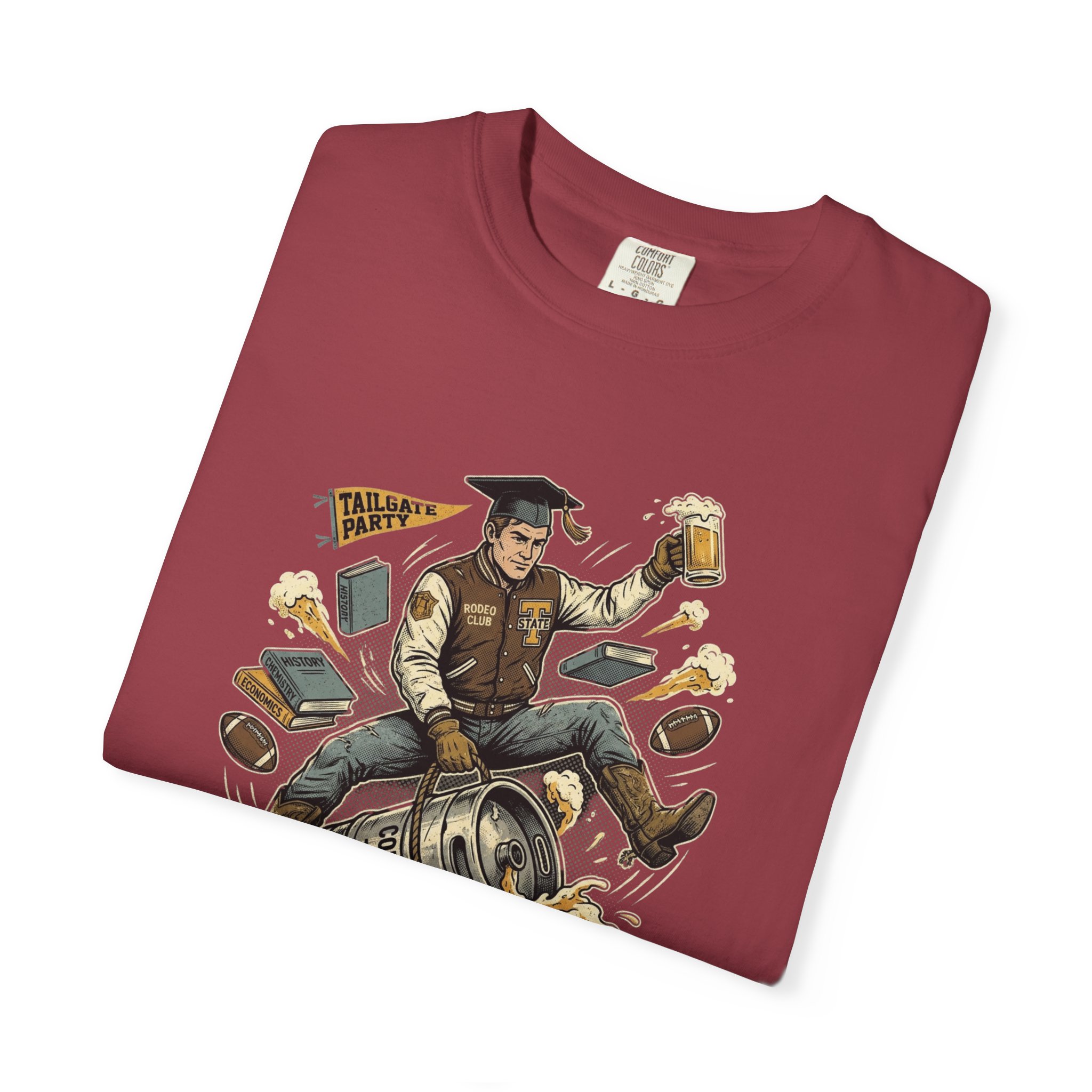Born to Ride, Forced to Study — College Tailgate Graphic T-Shirt - Image 55