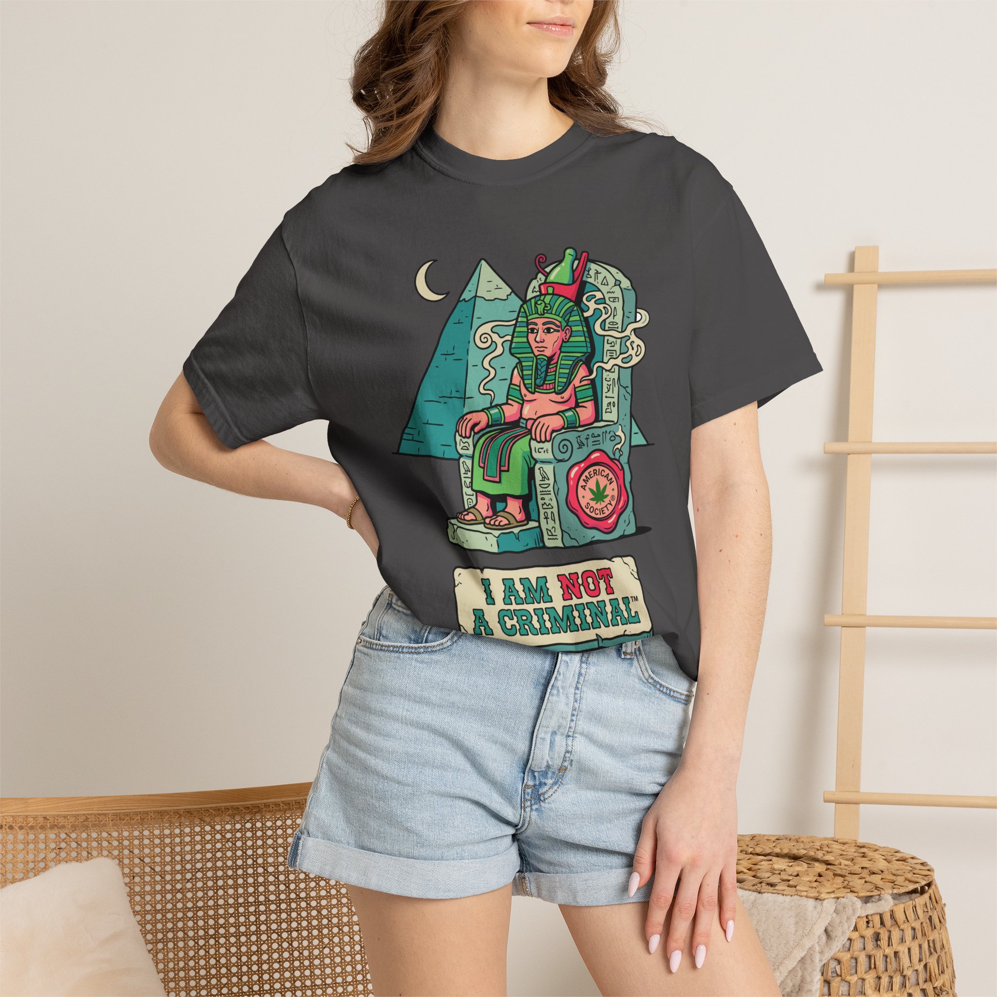 I Am Not a Criminal™ Pharaoh Tee — Ancient Royalty Cannabis Graphic - Image 48