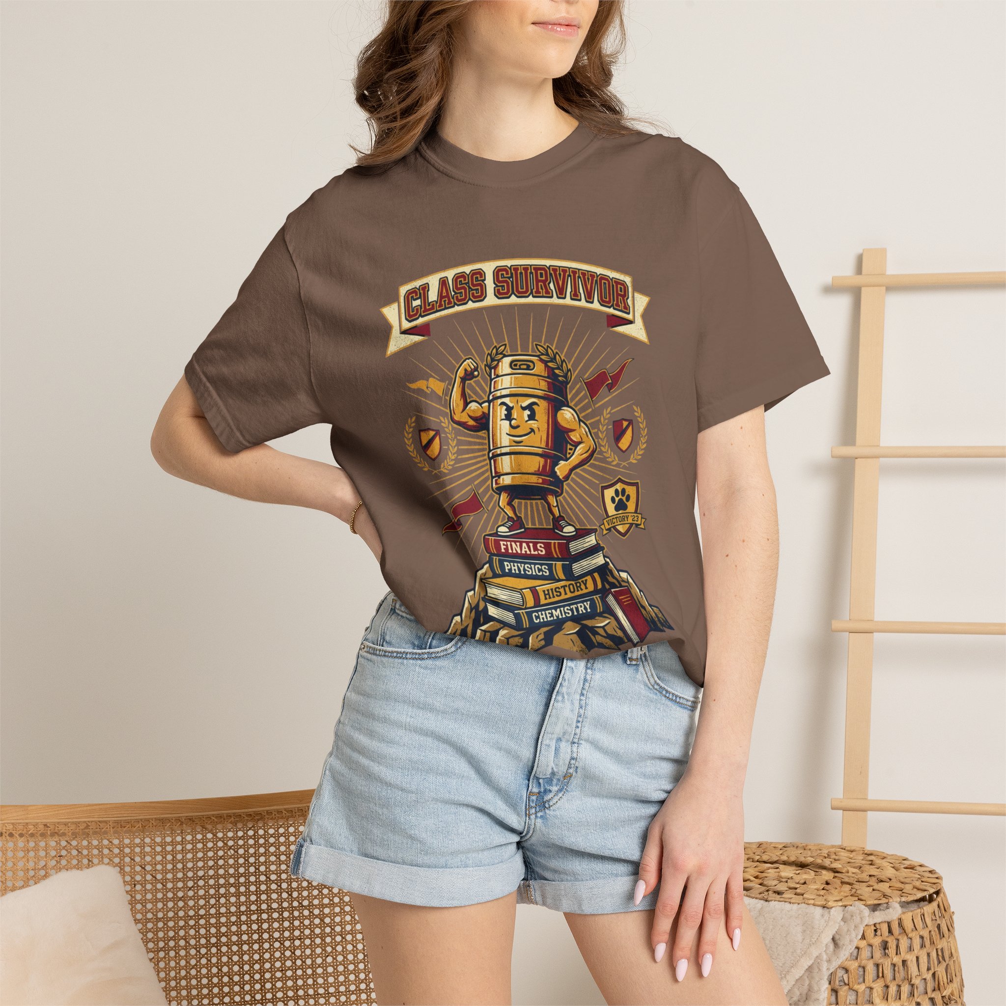 T‑Shirt — "Class Survivor" Vintage Trophy Design (Graduation/School Spirit) - Image 32