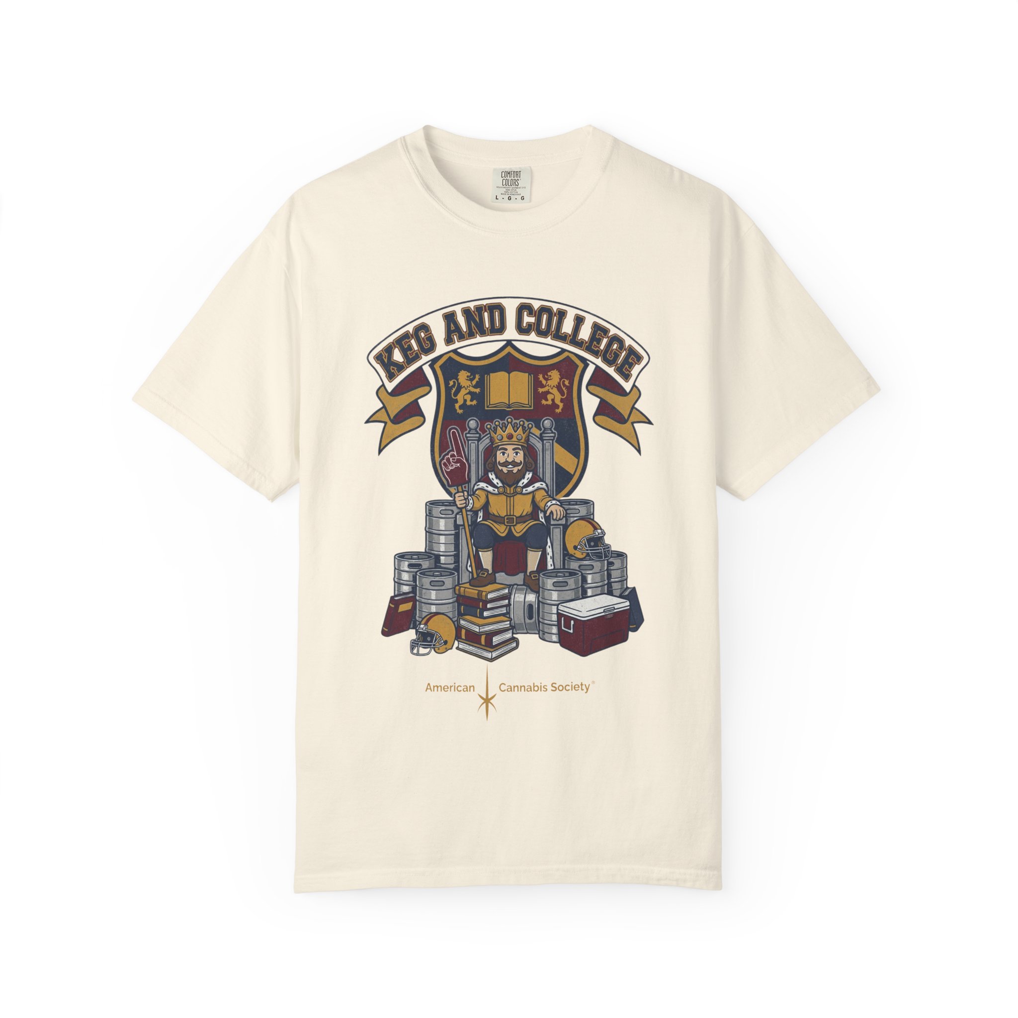 Keg and College T-Shirt — Vintage Crest Graphic Tee - Image 21