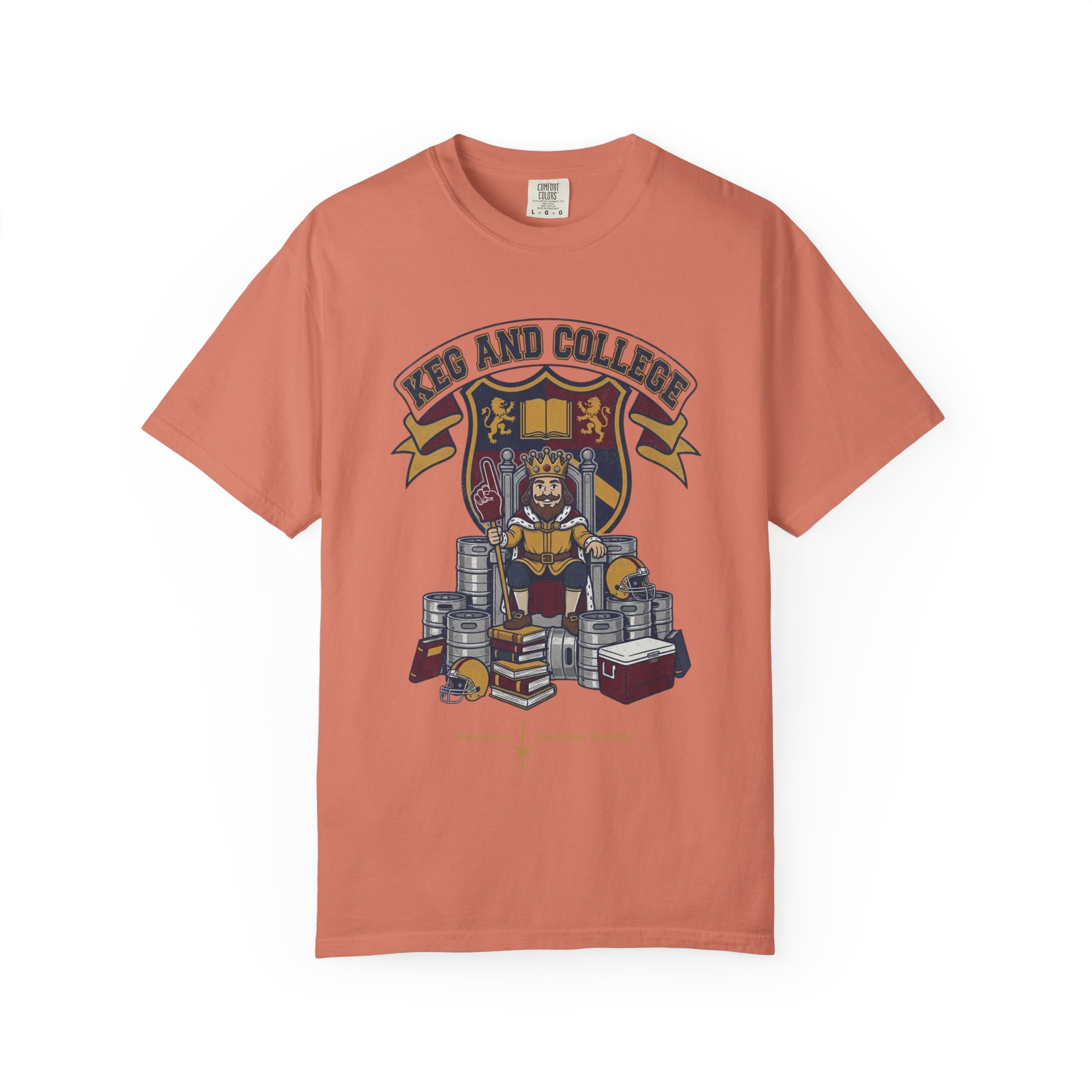 Keg and College T-Shirt — Vintage Crest Graphic Tee - Image 9