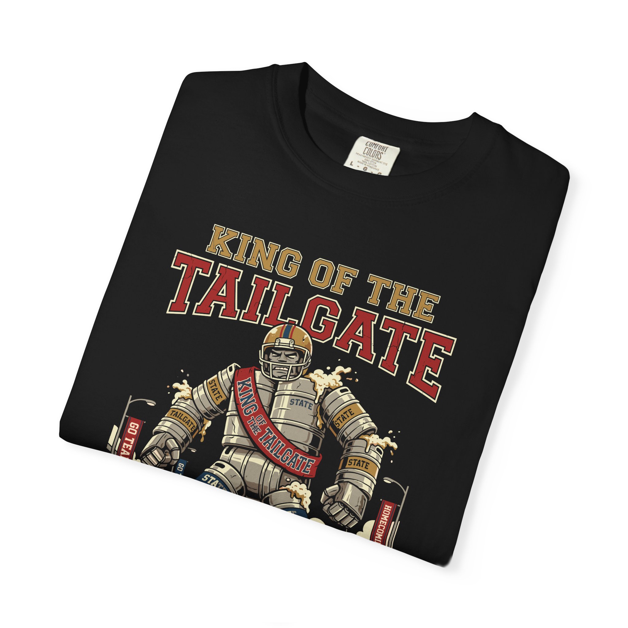 King of the Tailgate T-Shirt — College Football Tailgating Tee - Image 47