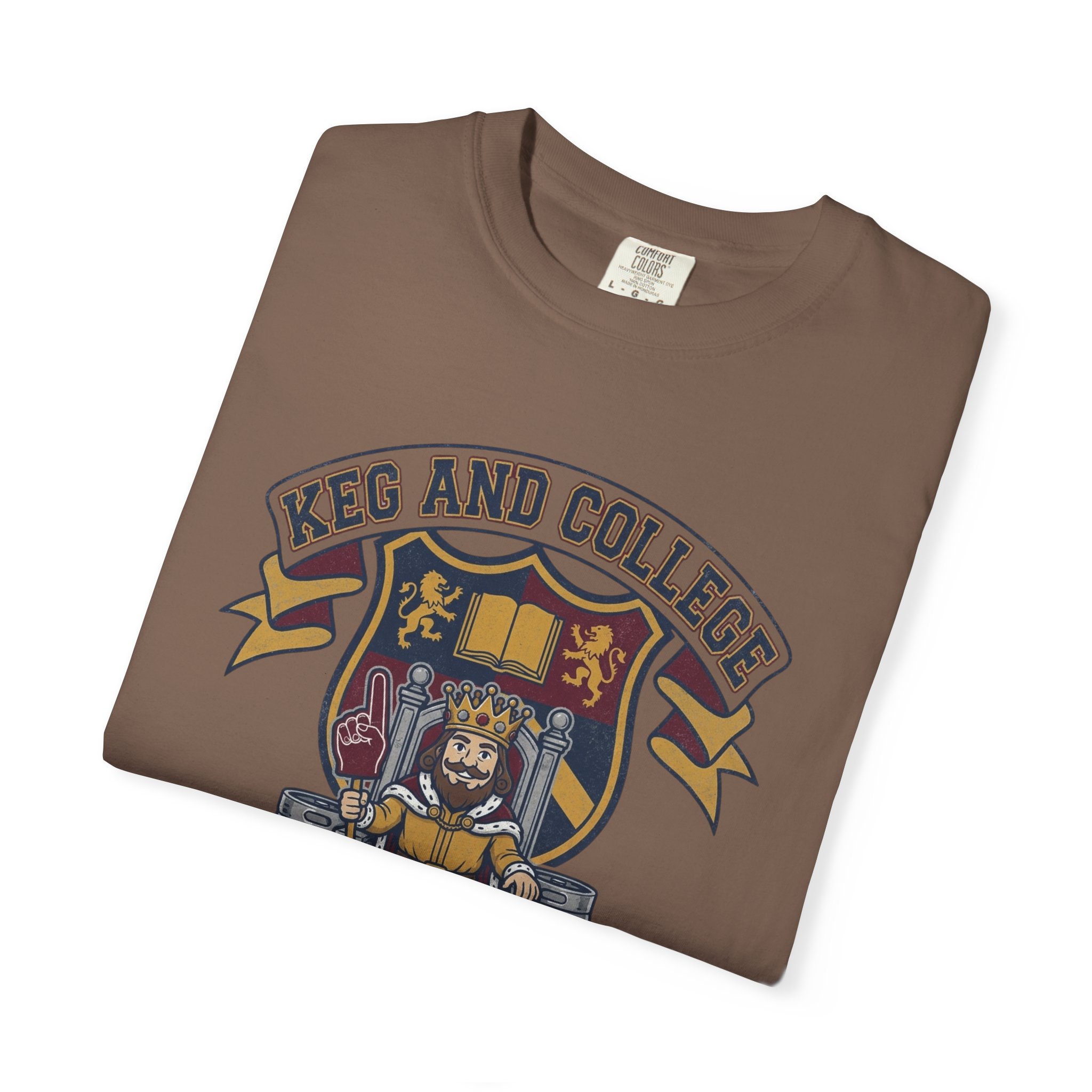 Keg and College T-Shirt — Vintage Crest Graphic Tee - Image 27